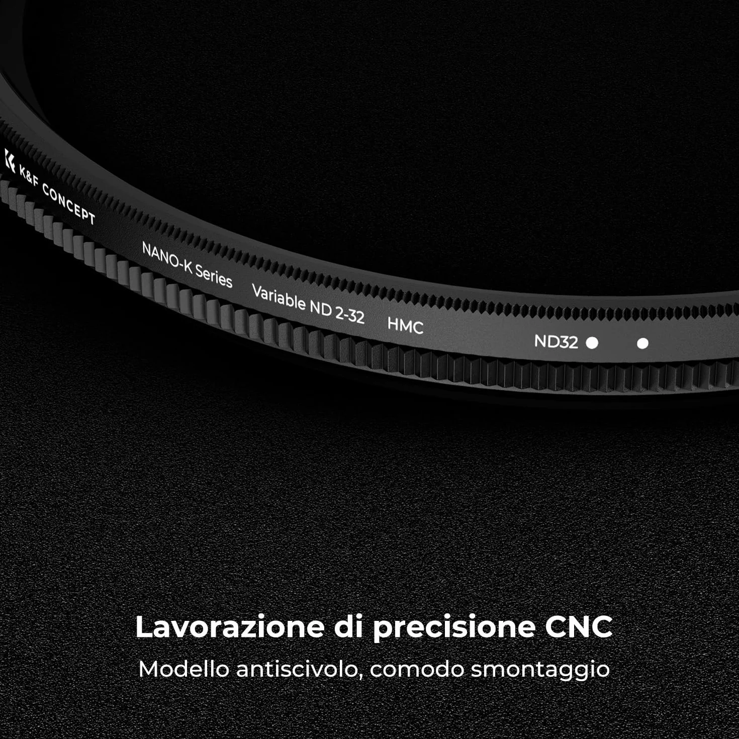 K&F CONCEPT Filtro Variabile ND2-32 (1-5 Stops) Filtro Densità Neutra di Vetro Ottico per Obiettivi 77mm con 3 Pezzi di Panno per Pulizia(Serie Nano-K)