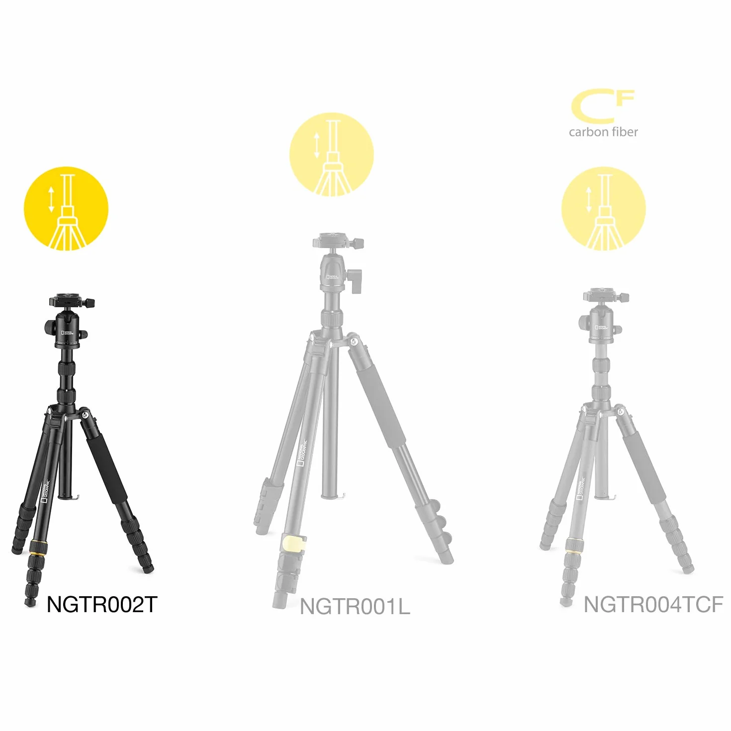 National Geographic NGTR002T - Travel Kit Treppiede con Monopiede, Alluminio, Gambe 5 Sezioni, Twist Lock, Sacca Trasporto, Carico Fino a 8 kg, Testa a Sfera, Sgancio Rapido, Nero [Esclusiva Amazon]