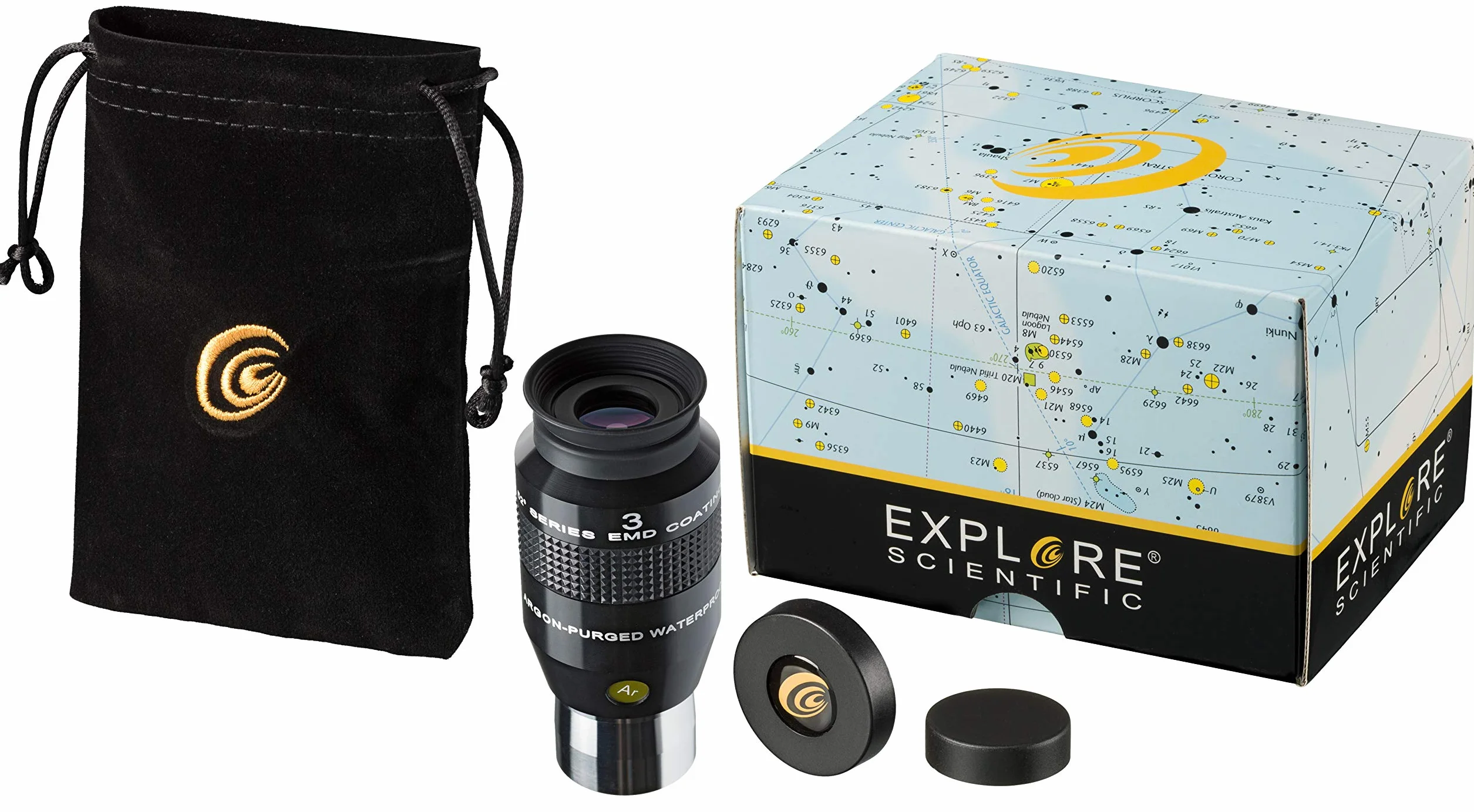 Explore Scientific 219503 52° LER 52 ° 3 mm Ar (1.25 ") per Telescopi con Rivestimento EMD di qualità, Nero