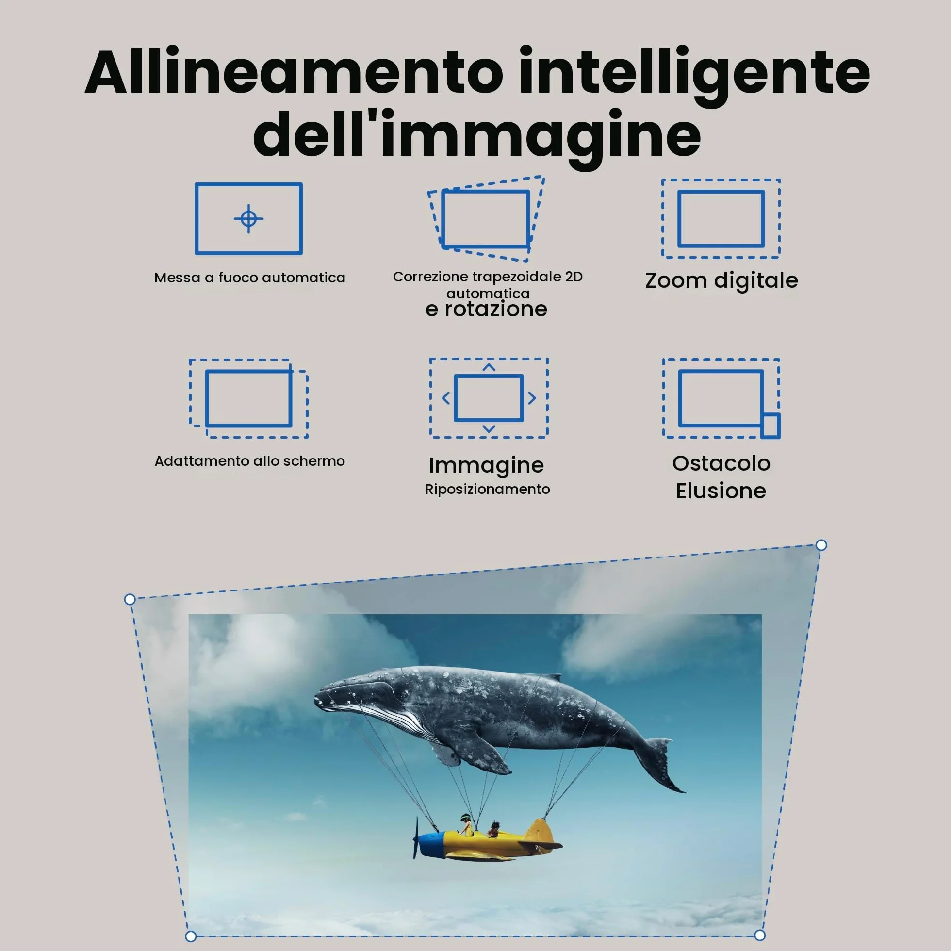 BenQ GP520 - Proiettore LED 4K HDR da 2600 lm per intrattenimento domestico, Google TV integrata, modalità Auto Cinema, MEMC, Rec.709, HDR10+, HDMI 2.1, USB-C, Wi-Fi, Bluetooth 5.2, eARC, Dolby