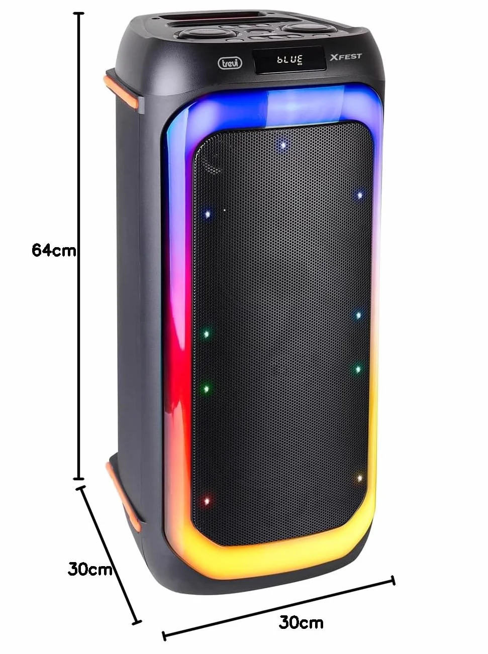 Trevi XF 780 KB Speaker Wireless Portatile 110W con Batteria, Altoparlante Karaoke con Microfono Incluso, Ingressi USB Micro SD LINE-IN, Funzione TWS, Cassa Audio per Feste ed Eventi