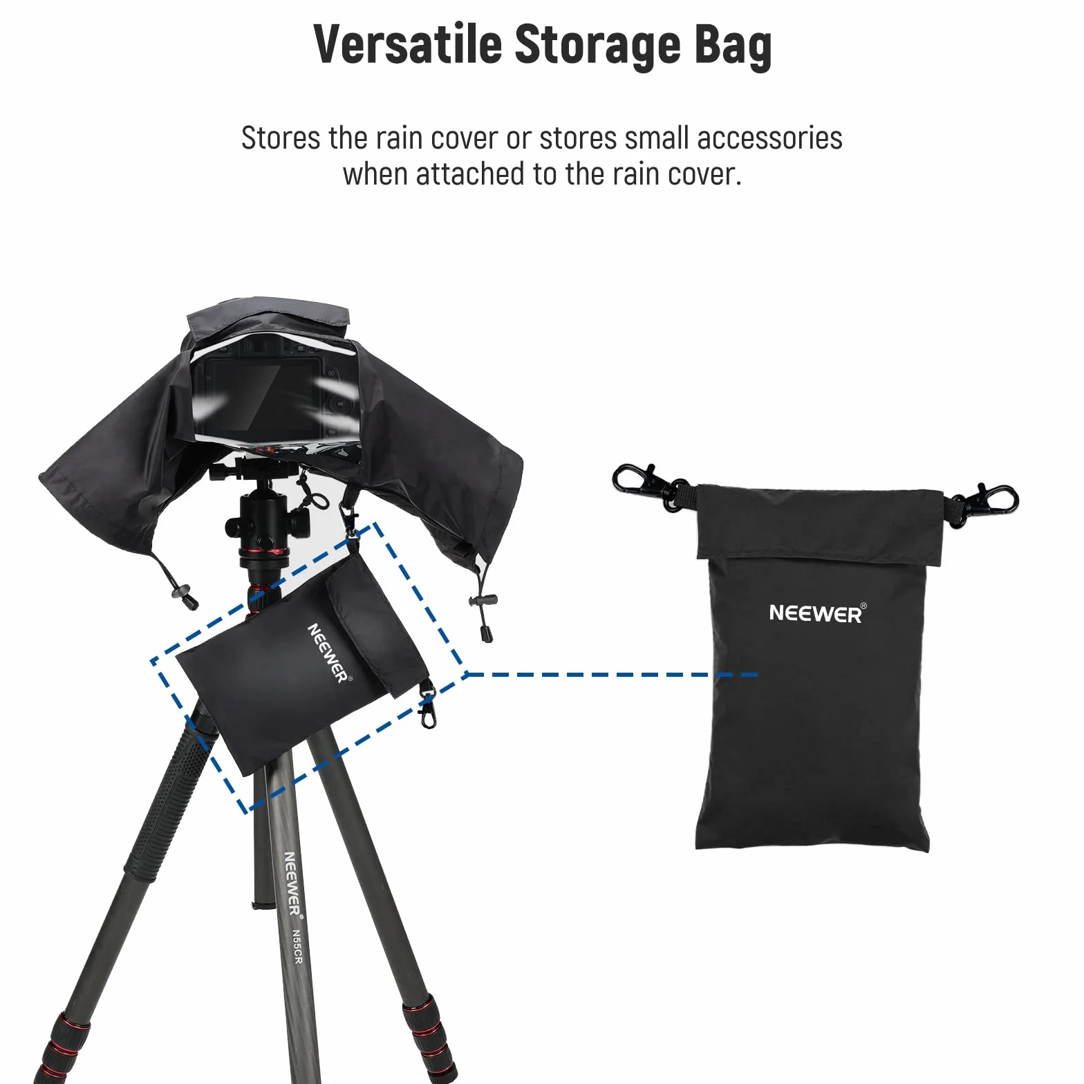 NEEWER Copertura Antipioggia per Fotocamera, Impermeabile in Nylon Resistente di Piccole Dimensioni Compatibile con Canon Sony Nikon DSLR Mirrorless Vlog Camera e Obiettivi Entro 200mm, PB003