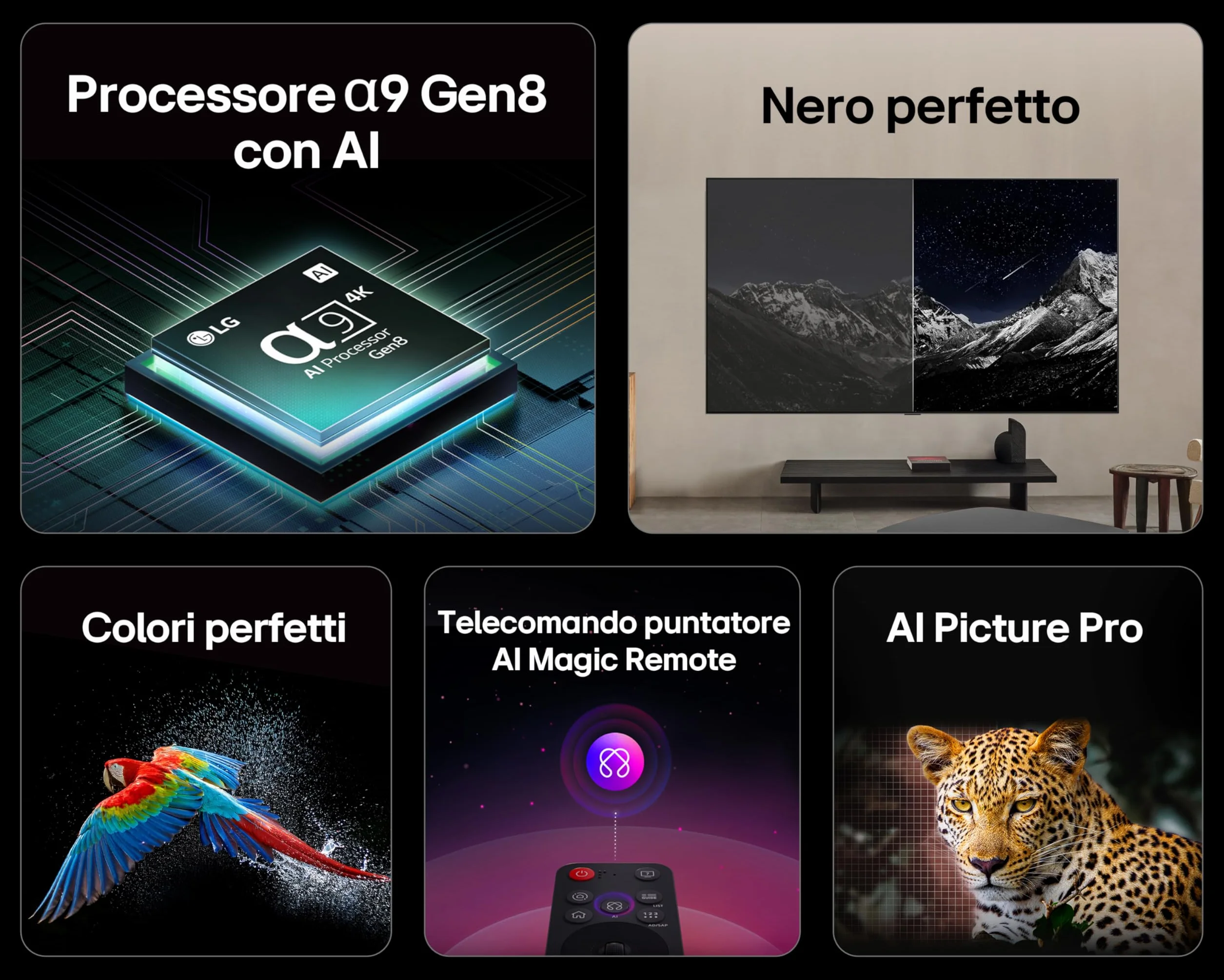 LG OLED evo C5 Smart TV 48 pollici 4K Processore α9 Gen8 webOS Dolby Vision Atmos VRR GSYNC 4K@144Hz HDMI 2.1 OLED48C56LB