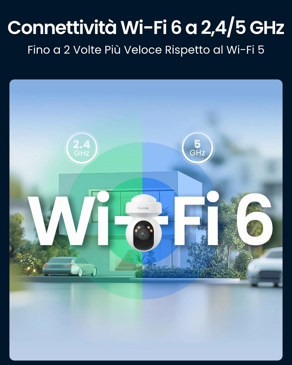 Reolink Telecamera di sorveglianza 4K per esterni, con tracciamento automatico, per esterni, con doppia banda Wi-Fi 6, 355° Pan e 50°, E1 Outdoor S (Ricondizionato)