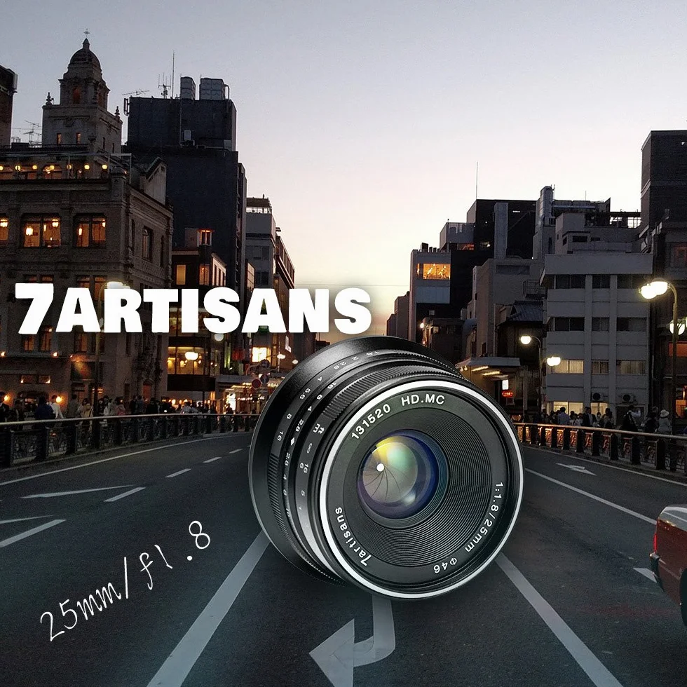 7artisans 25mm F1.8 Obiettivo fisso Prime Focus manuale per Olympus MTF Montare M4/3 telecamera