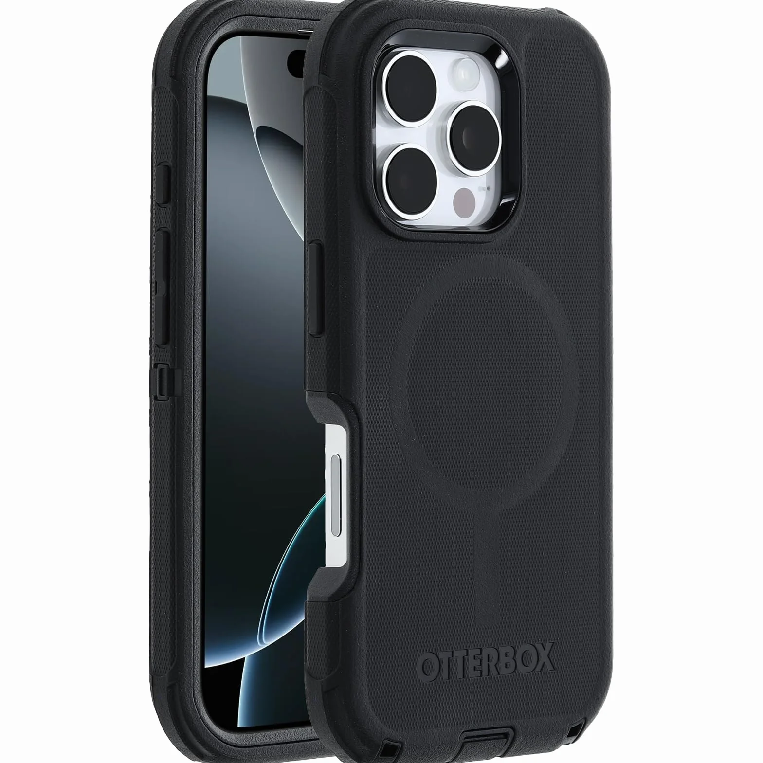 OtterBox Cover Defender Series MagSafe per iPhone 16 PRO, Custodia Protettiva Antiurto, a Prova di Caduta, Protezione Estrema, Testata 7X Norme Mil-Std 810G, Nero, Senza Retail Package
