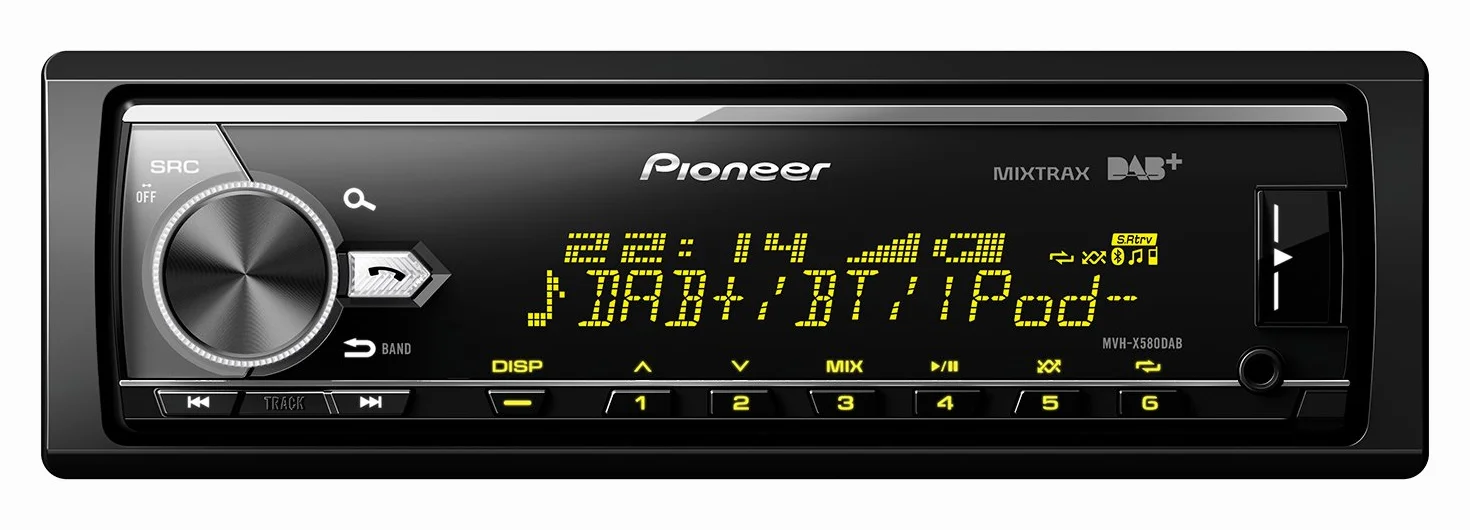 Pioneer MVH- X580DAB, Autoradio 1DIN con DAB+, RGB, Bluetooth , USB , entrata AUX, controllo diretto da iPod/iPhone, vivavoce , ARC App