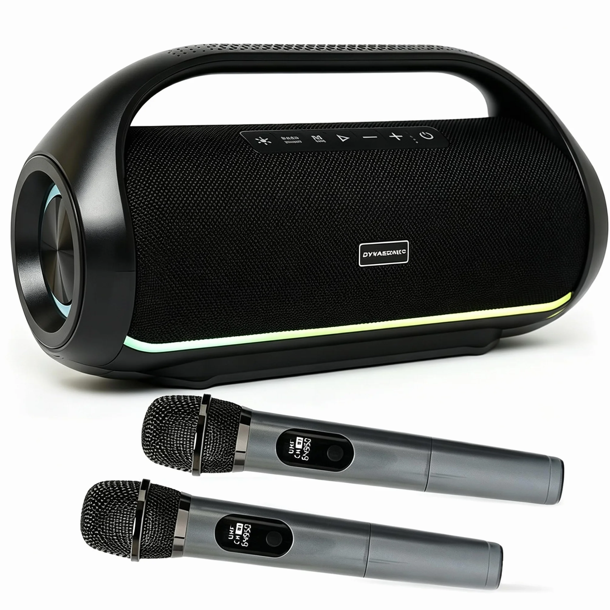 DYNASONIC S90 Altoparlante Bluetooth portatile impermeabile IPX5 wireless stereo con luci LED Micro-SD USB