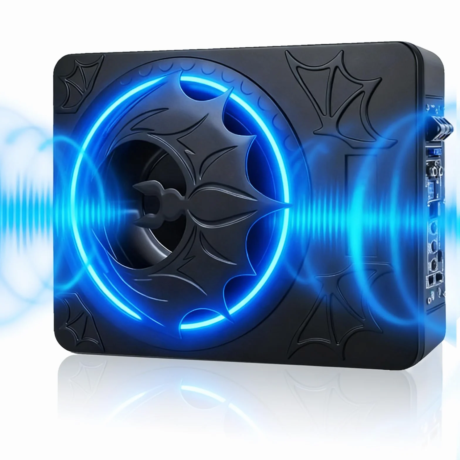 CAMECHO 10 Pollici 1200W Subwoofer per auto con sedile sotterraneo, invertitore di fase 180 °, basso profondo 12dB, filtro passa-basso 50Hz-150Hz, subwoofer audio per auto 10V-15V