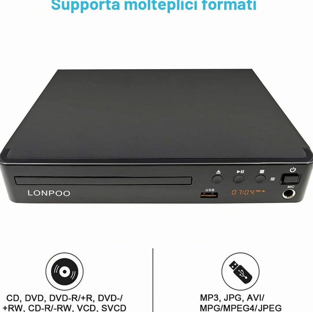 Odtwarzacz HD DVD PAL/NTSC z HDMI, USB, MIC - Wieloregionowy