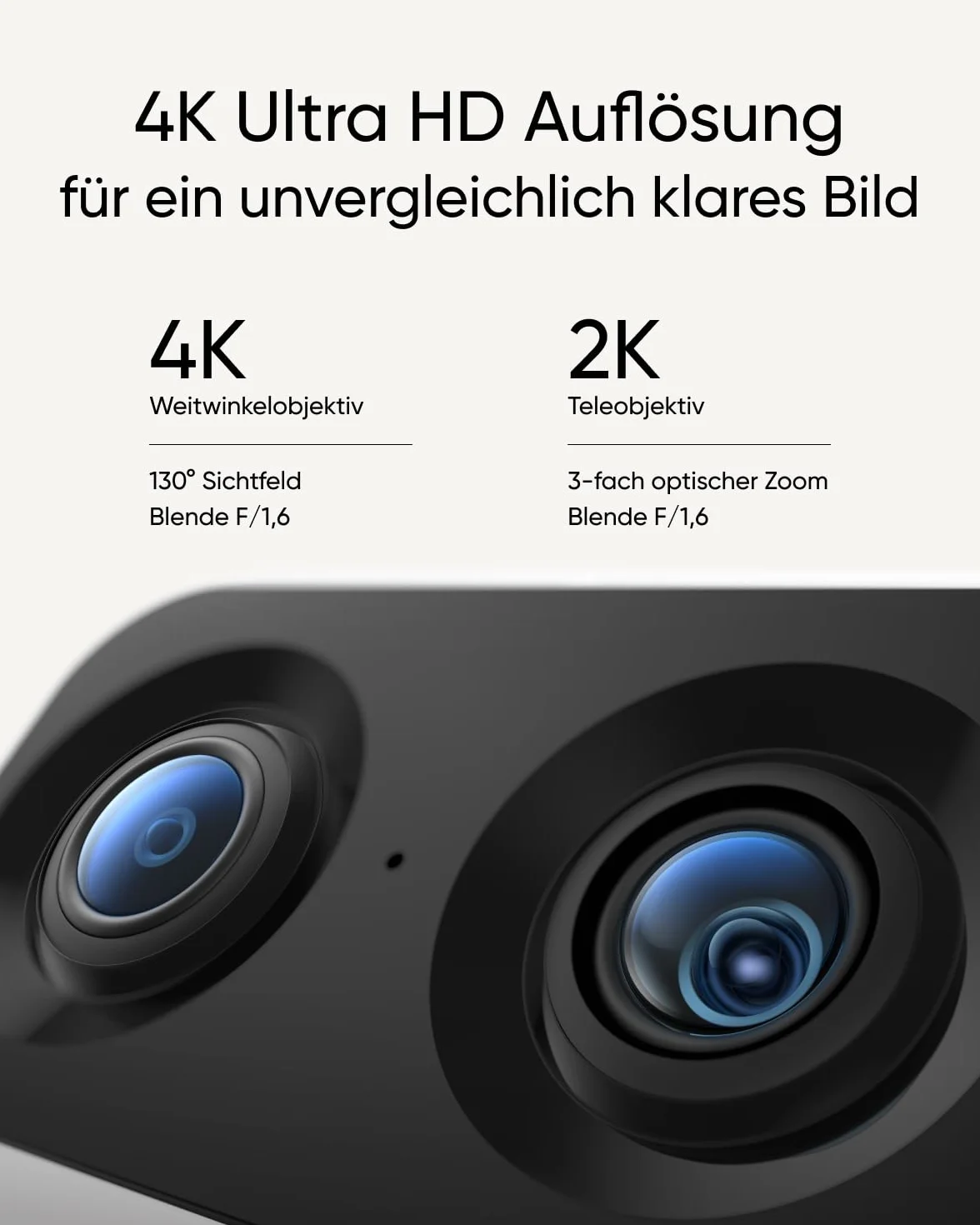 eufy Security Telecamera di sicurezza interna CAM S350, doppia risoluzione 4K UHD, zoom 8× e PTZ a 360°, ideale per baby monitor / fotocamera per animali domestici/sicurezza domestica (ricondizionato)