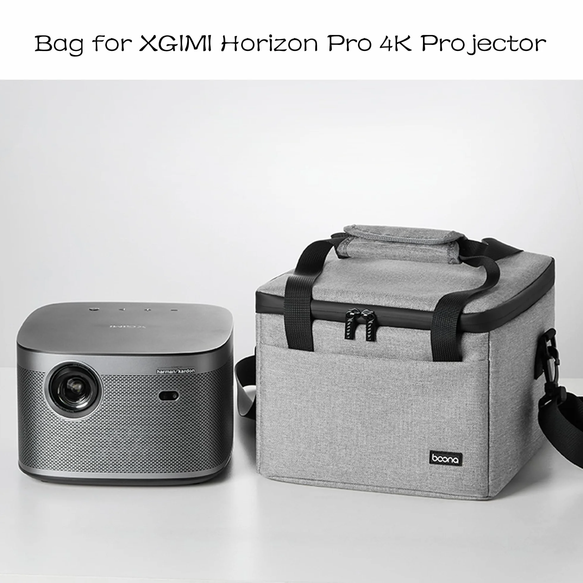 Custodia da trasporto per proiettore XGIMI Horizon Pro 4K, compatibile con proiettore XGIMI Horizon 1080p FHD, borsa da viaggio con spallacci (nero)