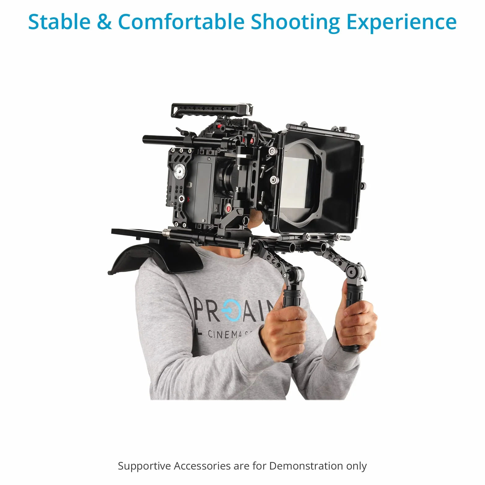 CAMTREE Set di impugnature universali Hunt con rosetta da 19 mm/15 mm per DSLR e videocamere con supporto a spalla (CH-1915-RH)