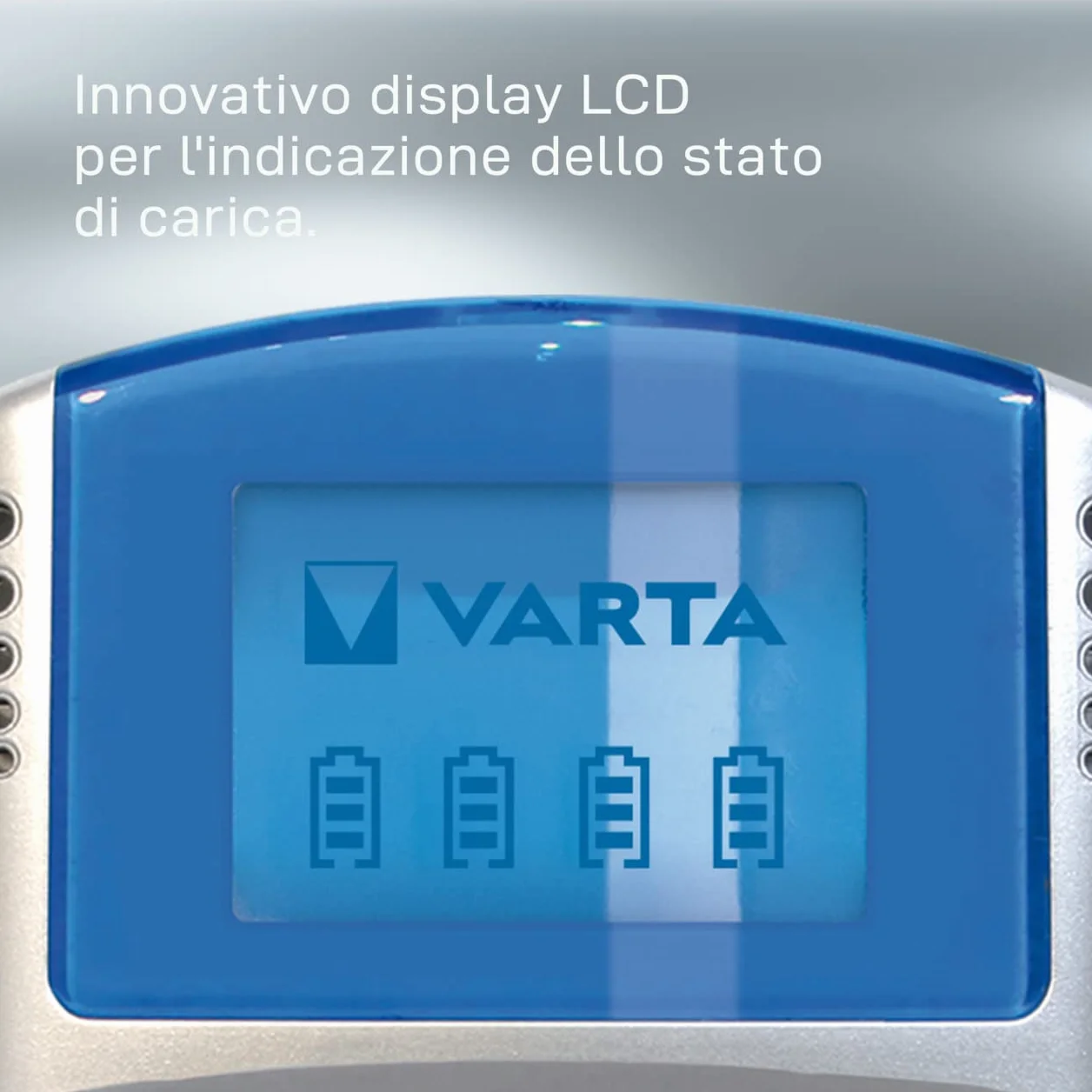 Varta Caricabatterie LCD per AA/AAA con 4 Batterie AA 2600 mAh, Adattatore 12V e Cavo USB Inclusi