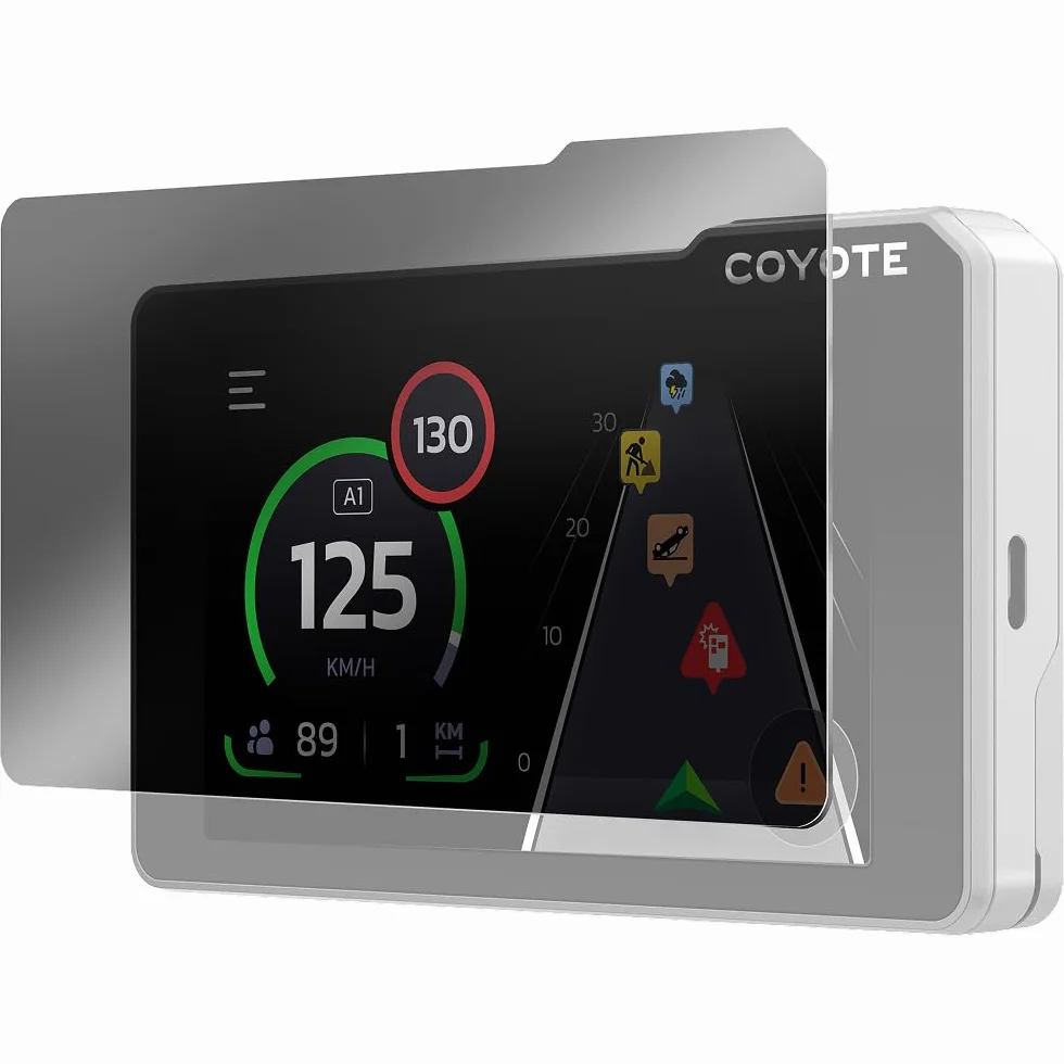 Coyote Max (Italia) – Assistente alla guida - Assistente vocale e schermo tattile da 4'' - Segnalazione superamento velocità - Controlli, pericoli, traffico e perturbazioni in tempo reale - Bluetooth