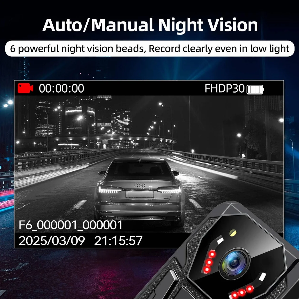 CAMMHD F6 4K Bodycam 32G 2160P Videocamera per Forze dell'Ordine Visione Notturna Autonomia 12-14 Ore Adatta per Polizia Personale di Sicurezza Lavoratori Edili e Uso Personale