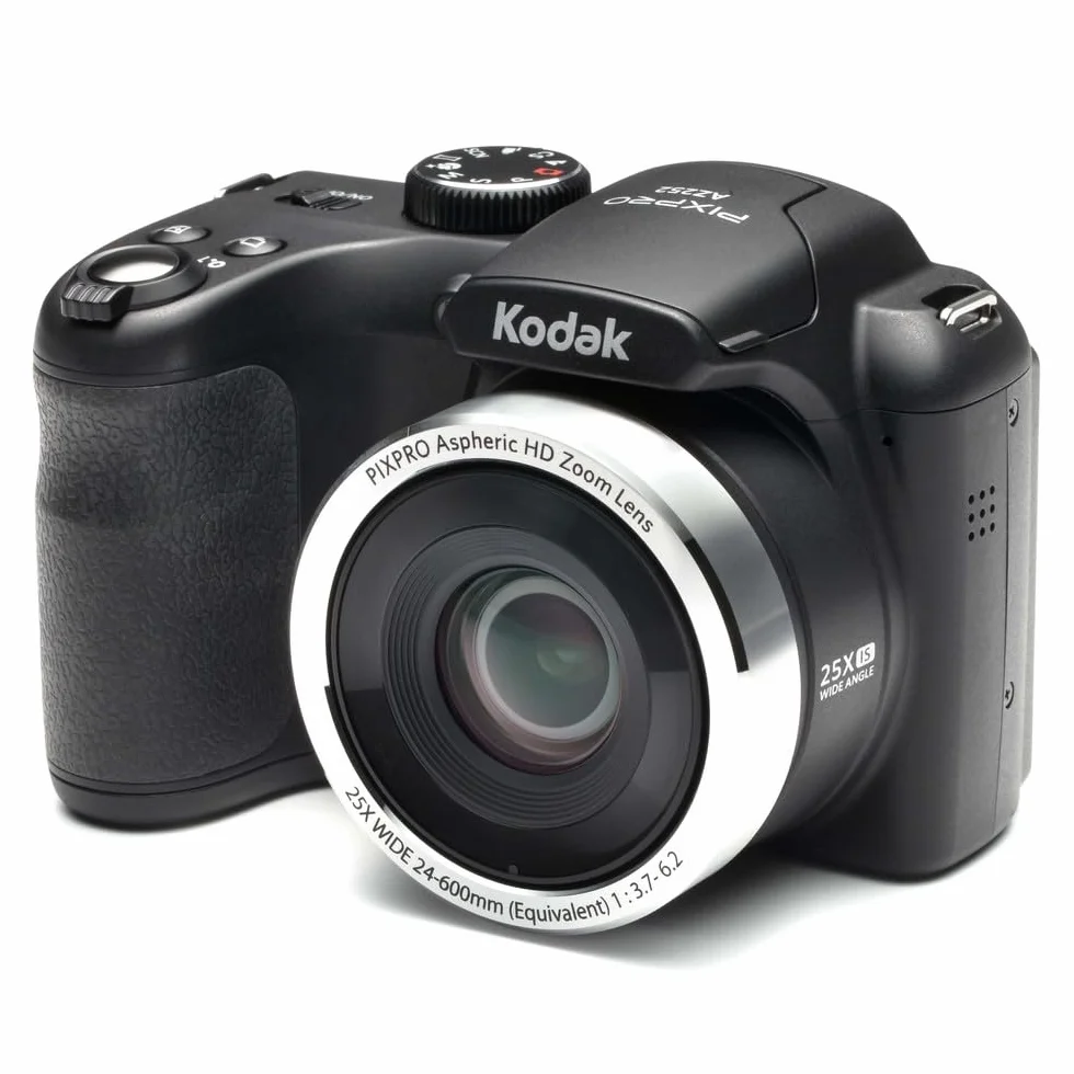 KODAK Pixpro AZ252 - Fotocamera Bridge Digitale 16 Megapixel, Zoom Ottico 25X, Video HD 720p, Obiettivo Grandangolare 24 mm, Stabilizzazione Ottica dell'Immagine, Schermo LCD 3 - Nero