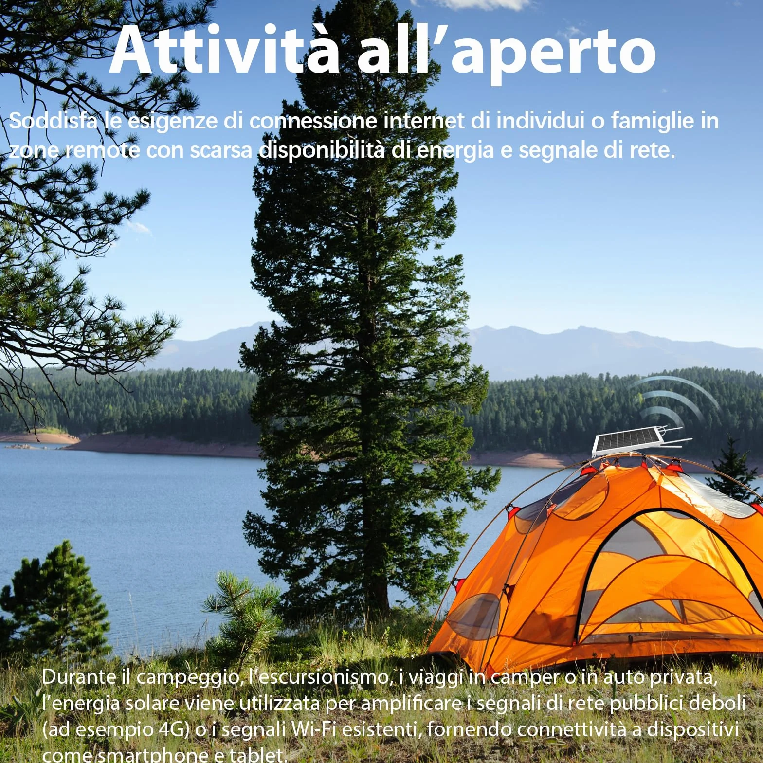 Amplificatore di segnale WiFi a batteria solare per esterni, Internet 2.4G WiFi Extender Booster a lungo raggio fino a 300 piedi, Ripetetore WiFi solare per giardino, fattoria e ranch