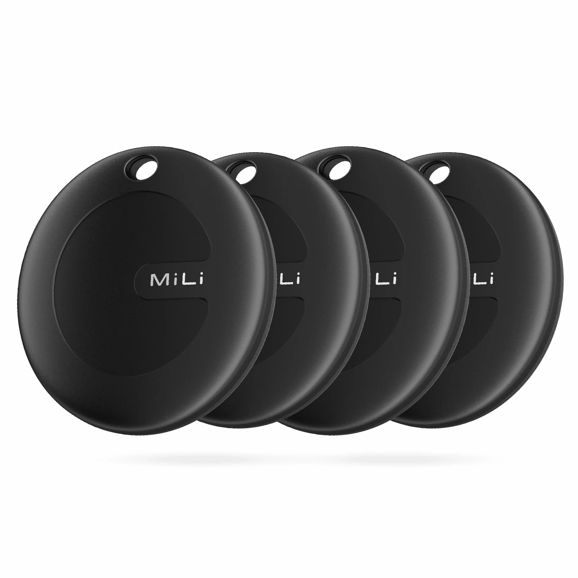 MiTag Smart Tracker Tag, Localizzatore Bluetooth Compatibile con Trova dispositivo (Solo Android), Trova Oggetti e Chiavi/Bagagli/Valigie/Zaini, Portafogli/Batteria Sostituibile, Nero-4Pack