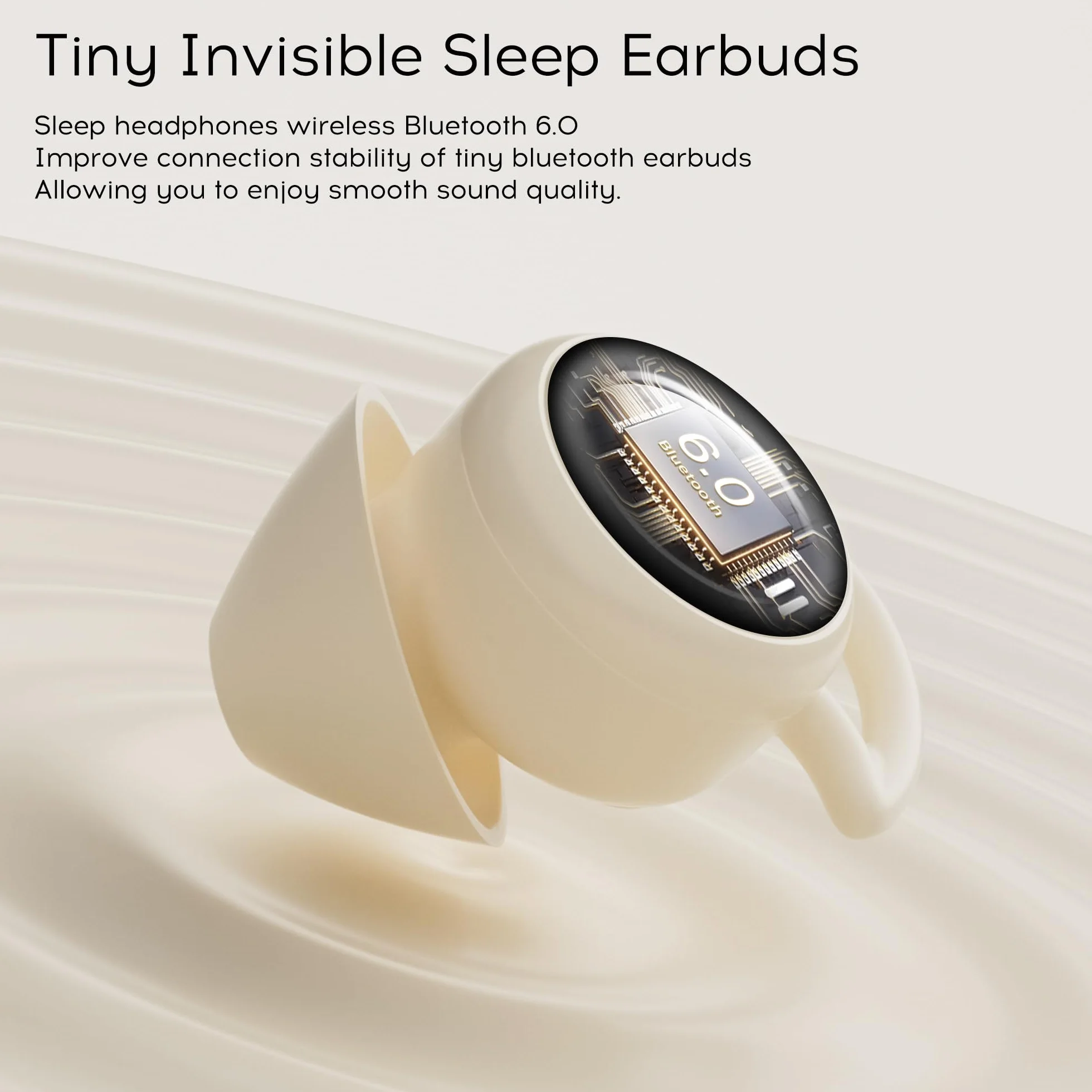 Cuffie per Dormire, Mini Auricolari Wireless Bluetooth 6.0 Auricolari per Dormire in silicone liquido, Auricolar ascosti con Display di Alimentazione per Esercizio, Lavoro, Escursionismo