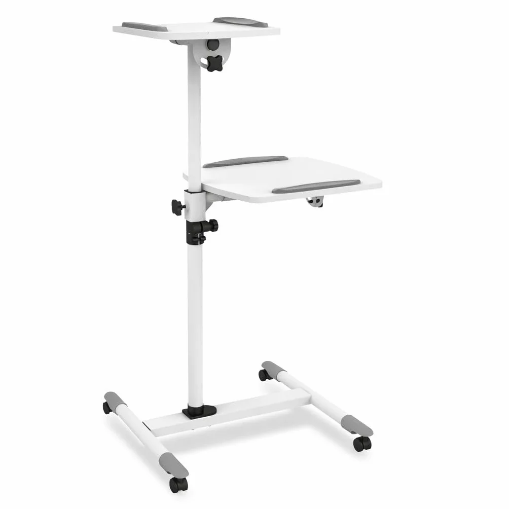 Techly 309593 Carrello Supporto per Proiettore Beamer Notebook PC Ripiani Regolabili Bianco