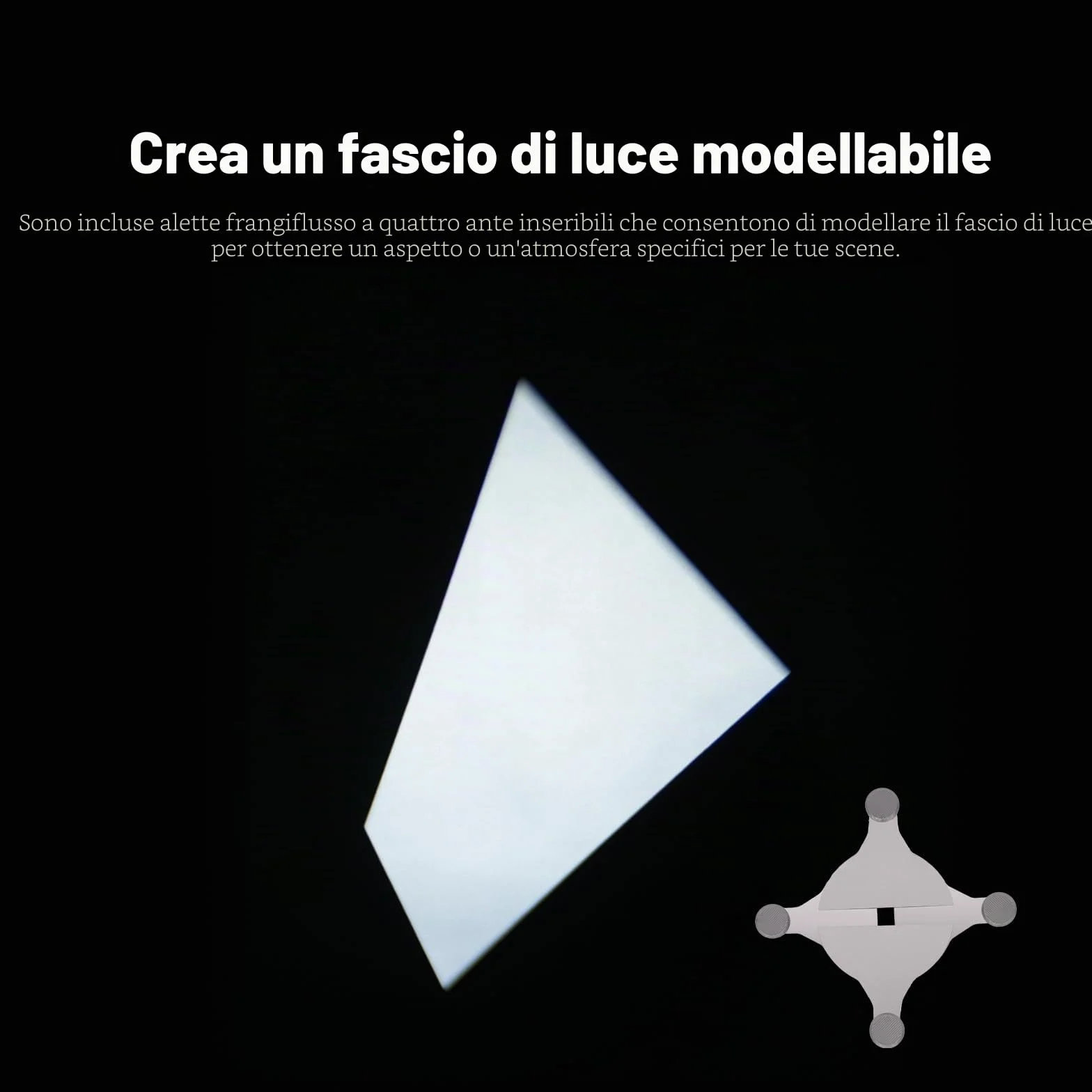 Proiettore Gobo con Snoot Spotlight con Attacco Bowens - Compatibile con Aputure Amaran 60d, Amaran 100X/D 200D/X, 150c/300c, 600x Pro, Storm 400x, Godox SL60, ecc. 5 Filtri Colorati, 30 Gobo