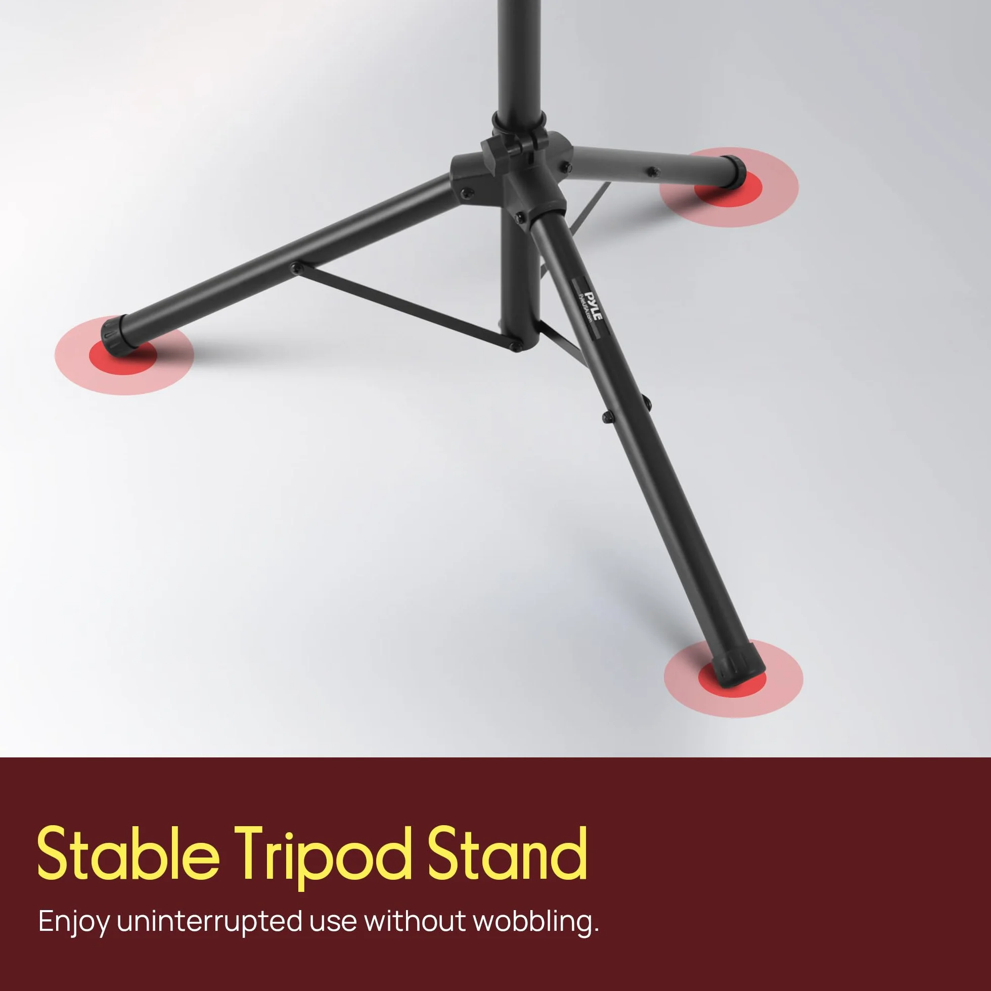 Pyle PLPTS2 Supporto Notebook da DJ e Proiettore, Treppiede Regolabile in Altezza fino a 89 cm con Dimensioni della Piastra di 35,56 cm x 27,94 cm, Supporto Laptop Scrivania, Ottimo per Palco o Studio