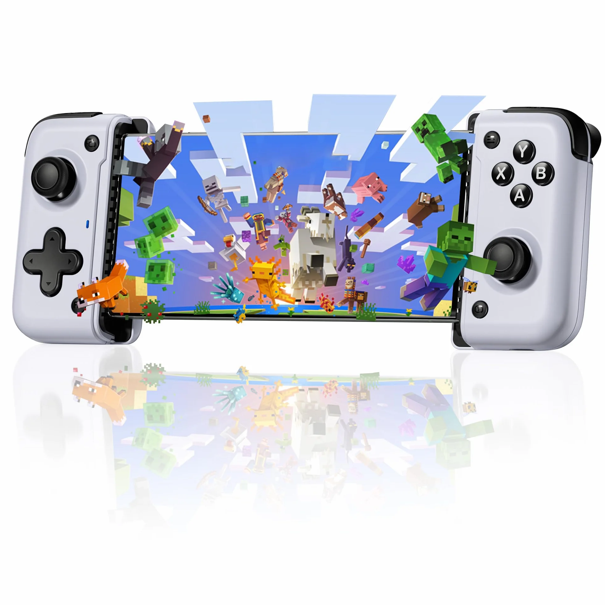 EasySMX M05 Controller Smartphone, Controller per Telefono Android di Gioco e iPhone Serie 15 (TIPO C), Joystick Cellulare Android con Trigger ad Effetto Hall - Vibrazione, Bianco