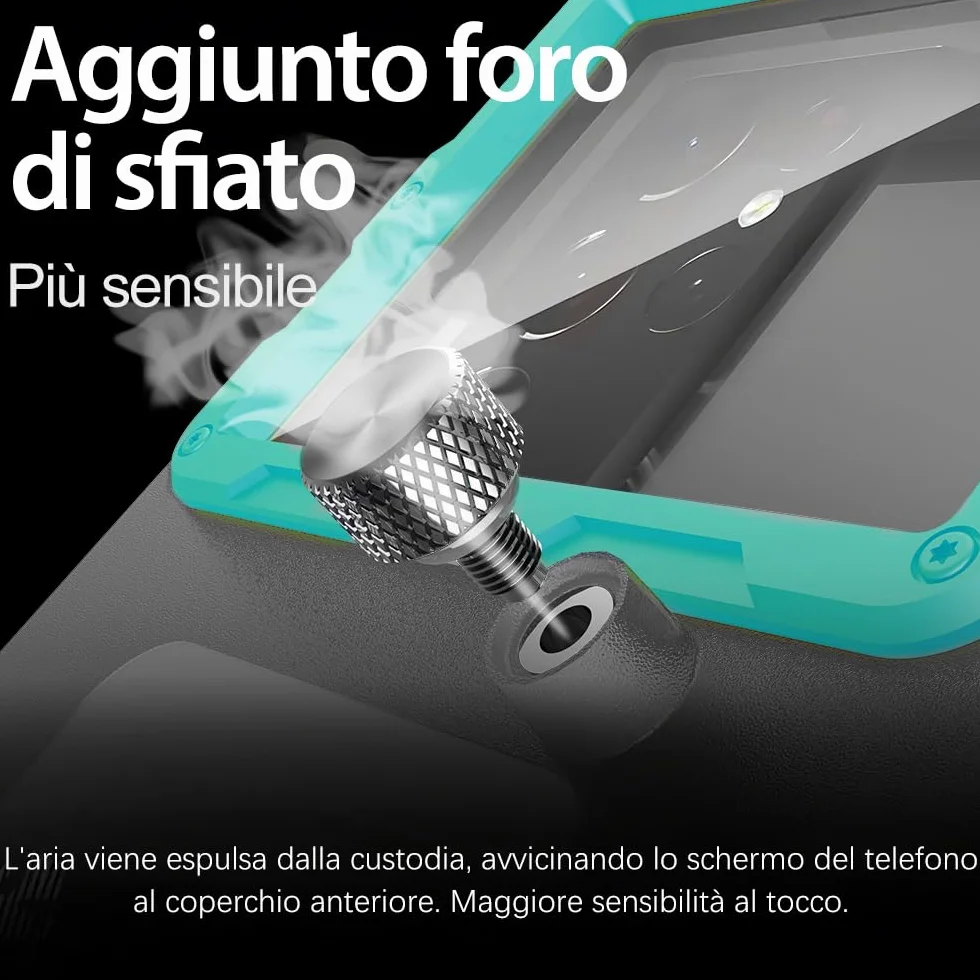 Custodia Impermeabile Subacquea Professionale IP68 15M - Compatibile con iPhone, Samsung, Huawei, Xiaomi - Fino a 6,9 Pollici - Per Immersioni, Snorkeling, Surf e Nuoto (nero/blu-verde)