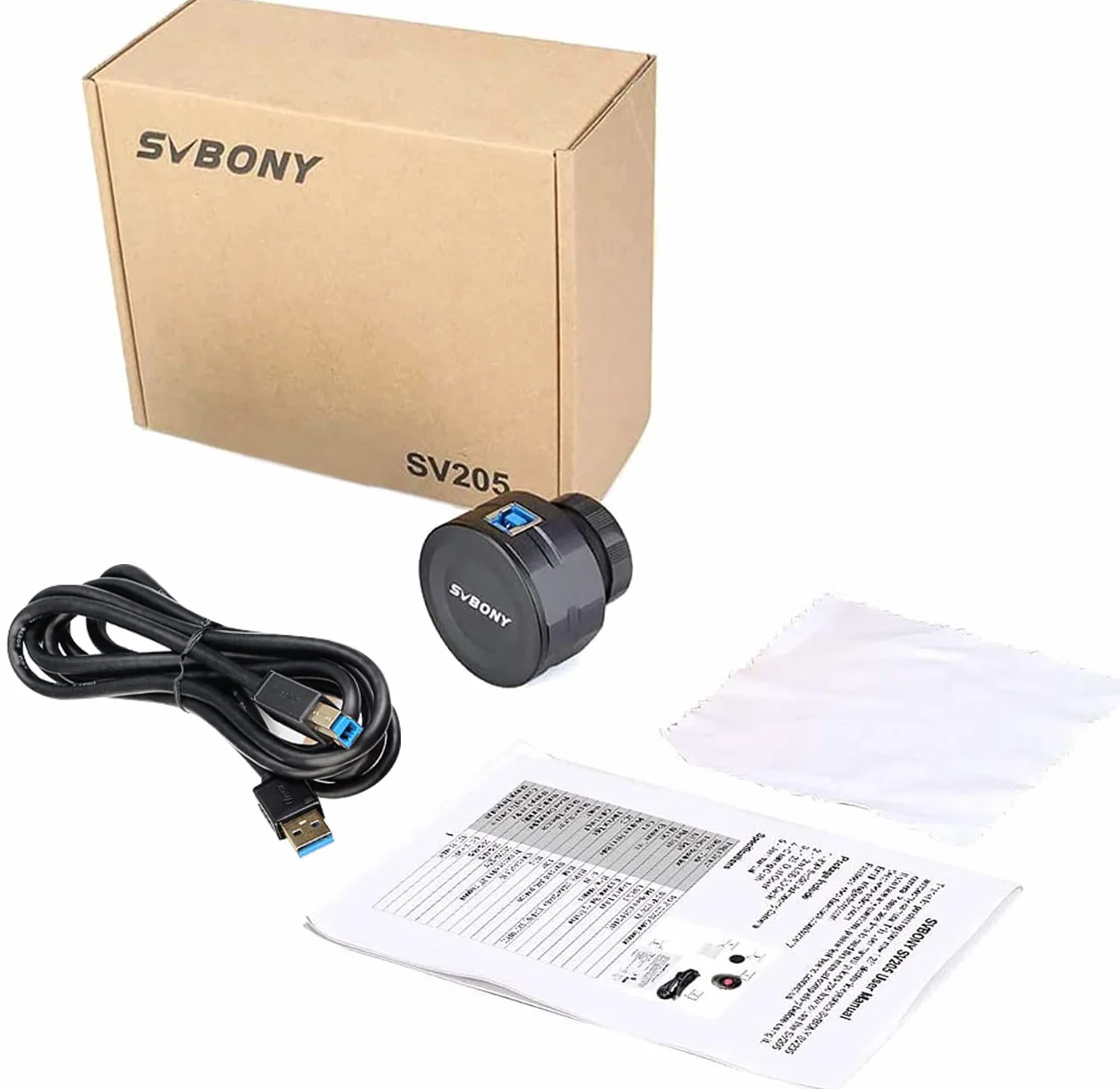 Svbony SV205 Oculare Elettronico 1.25 Pollici, Tocamera Telescopio USB3.0 da 8MP, Colore CMOS Fotocamera Astronomica Digitale, Telescopio Oculare per Fotografia Lunare Planetaria Astronomica