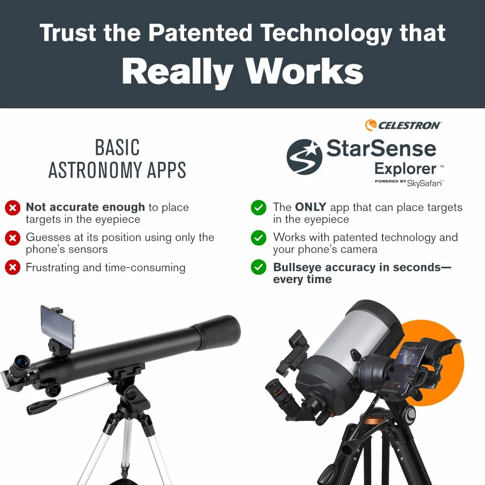 Celestron 22462 StarSense Explorer DX 5” Telescopio Schmidt-Cassegrain compatibile con app per smartphone Funziona con l'app StarSense – Compatibile con iOS/Android