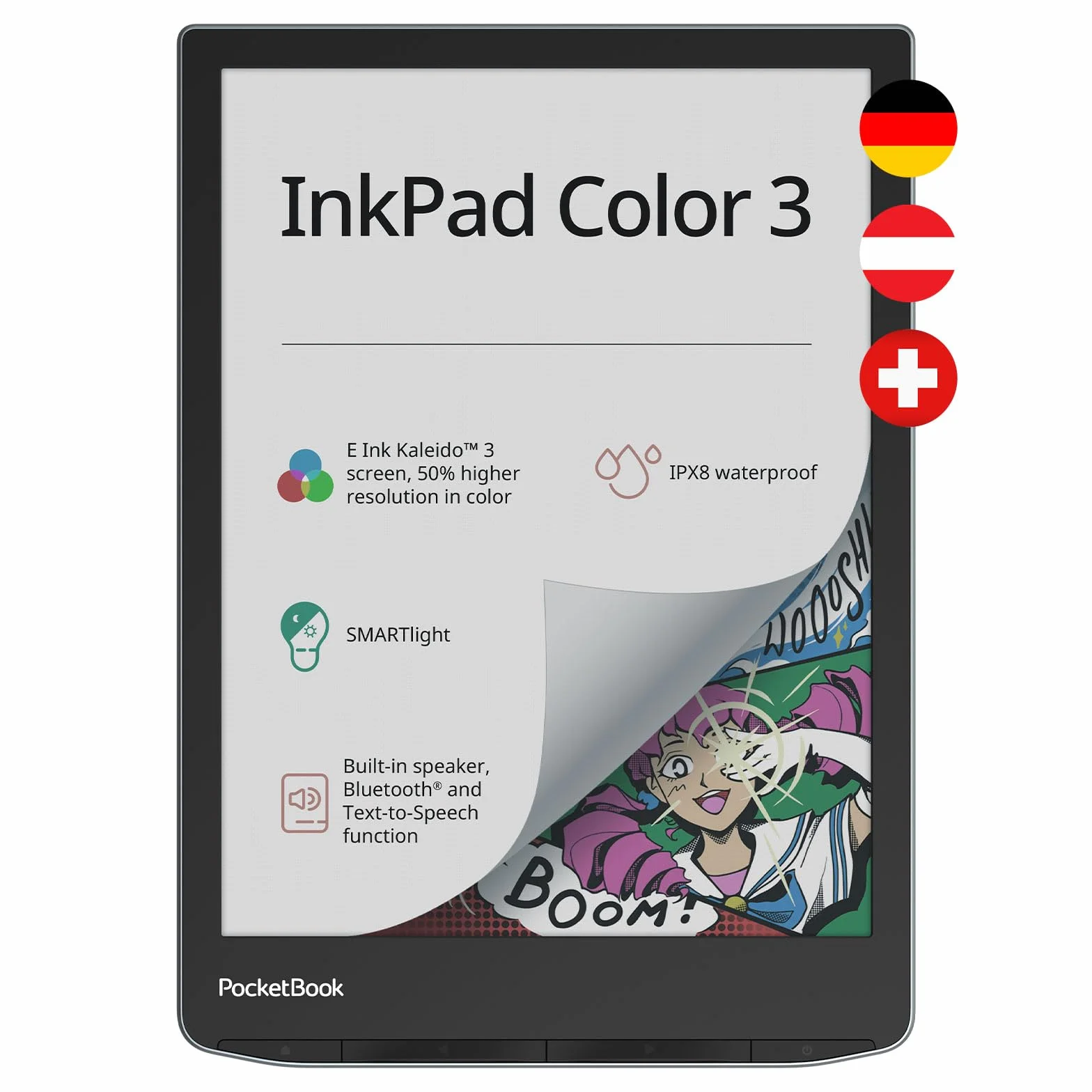 Pocketbook InkPad Color 3 eReader 8" 32 GB Grigio Bluetooth