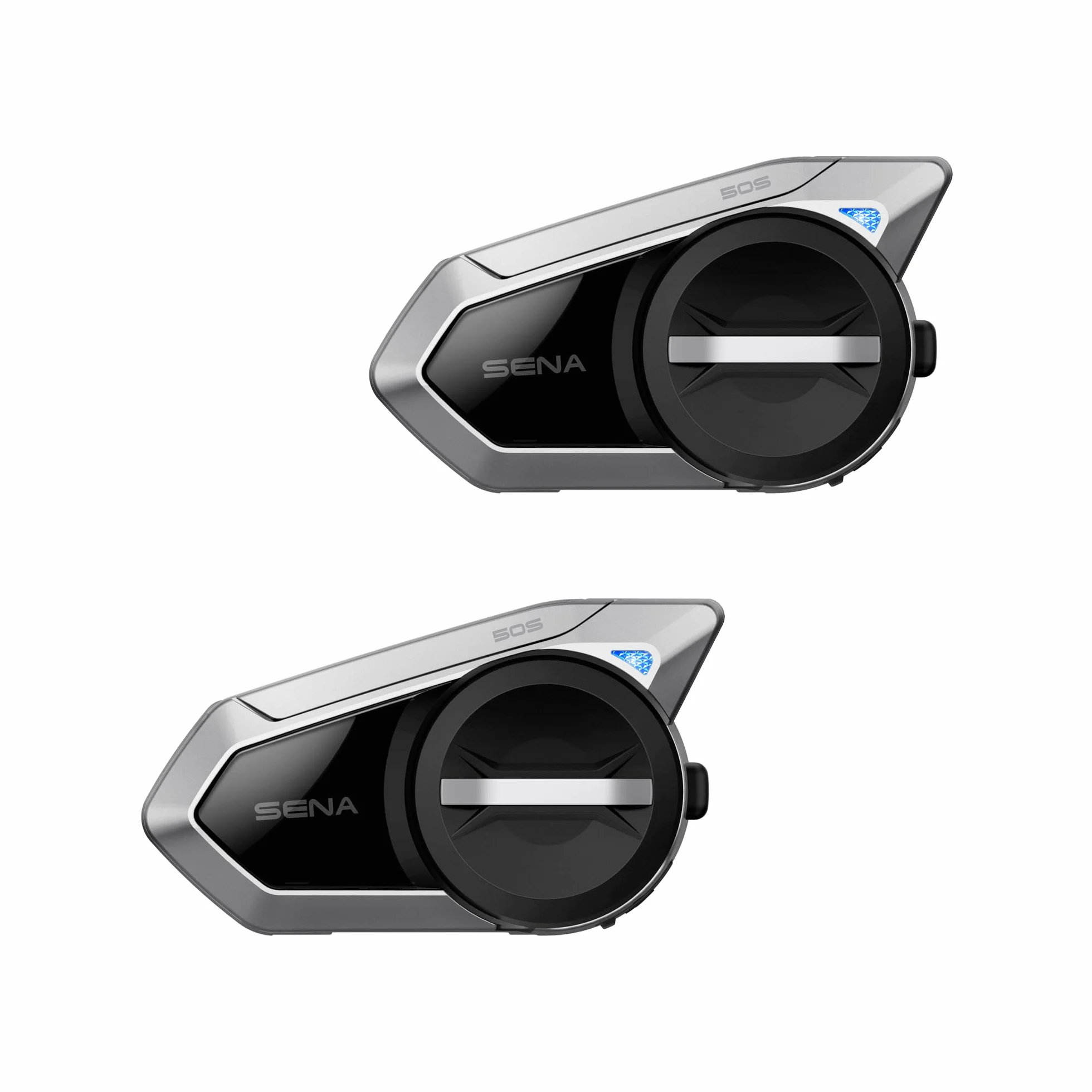 Sena 50S sistema di comunicazione Bluetooth con interfaccia Jog Dial e Sound by Harman Kardon con tecnologia Mesh Intercom e altoparlanti e microfono premium, Confezione doppia