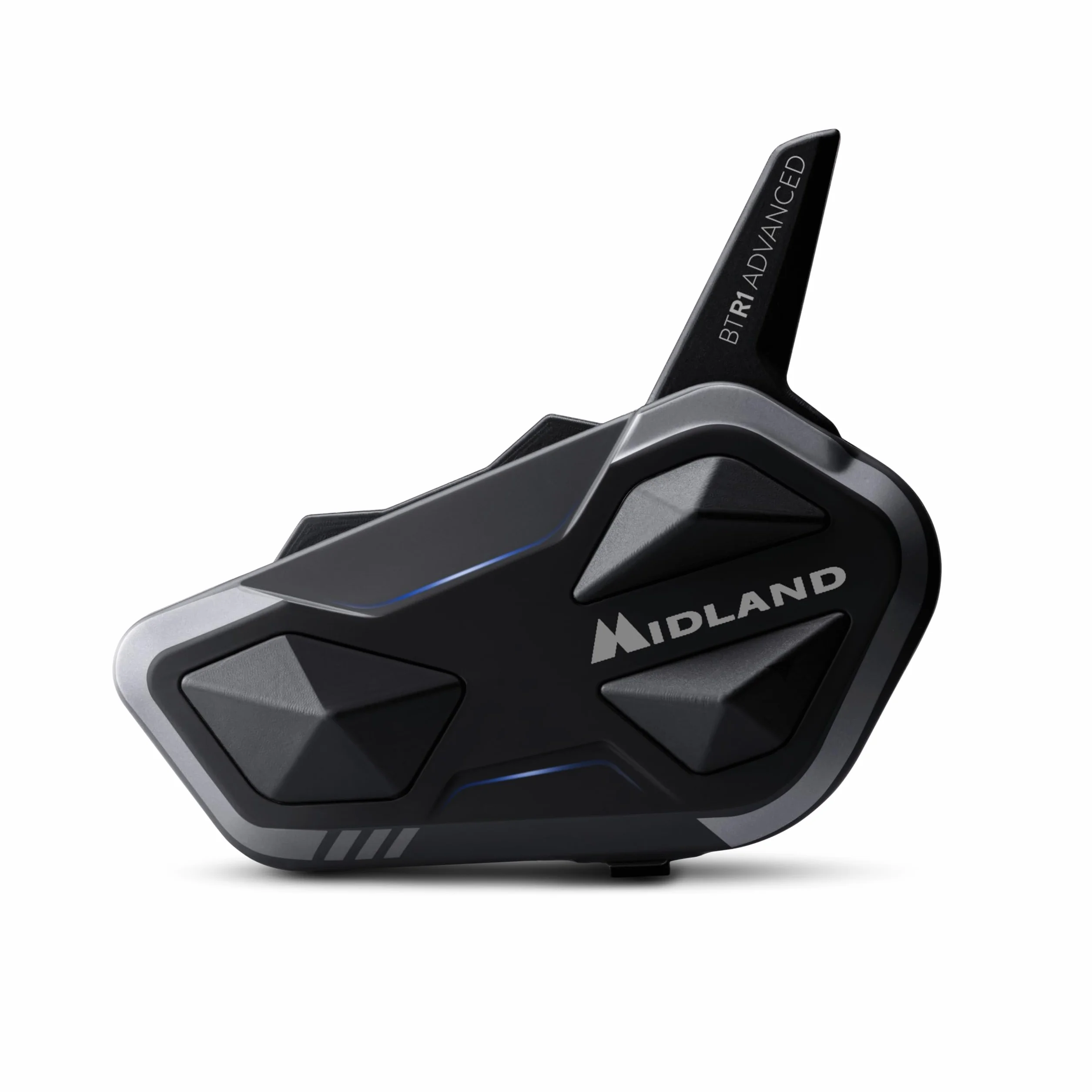 Midland - Interfono Moto Bluetooth BTR1 Advanced X, Auricolare Casco Moto, Portata 1200m, Conversazione tra 4 Persone, Connessione Universale Smartphone/GPS/Musica, Audio RFC Professionale