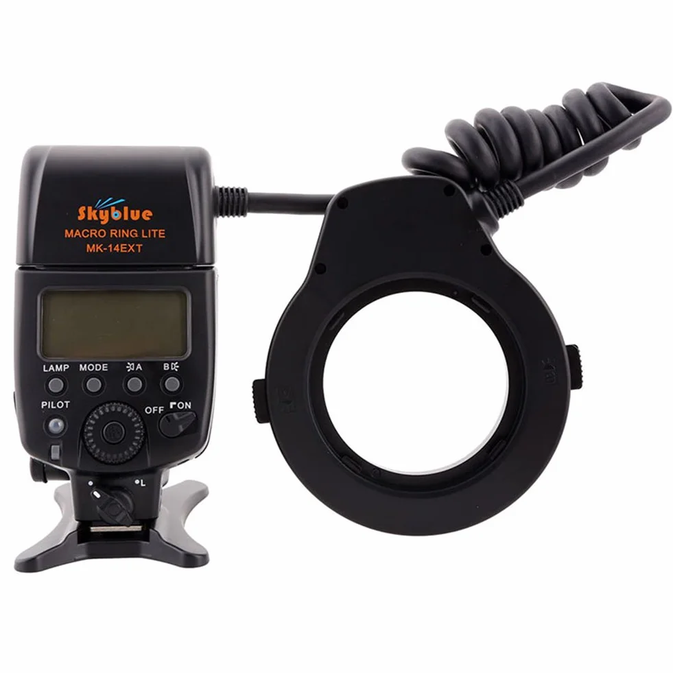 Meike MK-14EXT iTTL TTL LED Macro Anello Flash Light per NIK0N D4 D800 D5200 D7100 Fotocamera DSLR con supporto per slitta a caldo