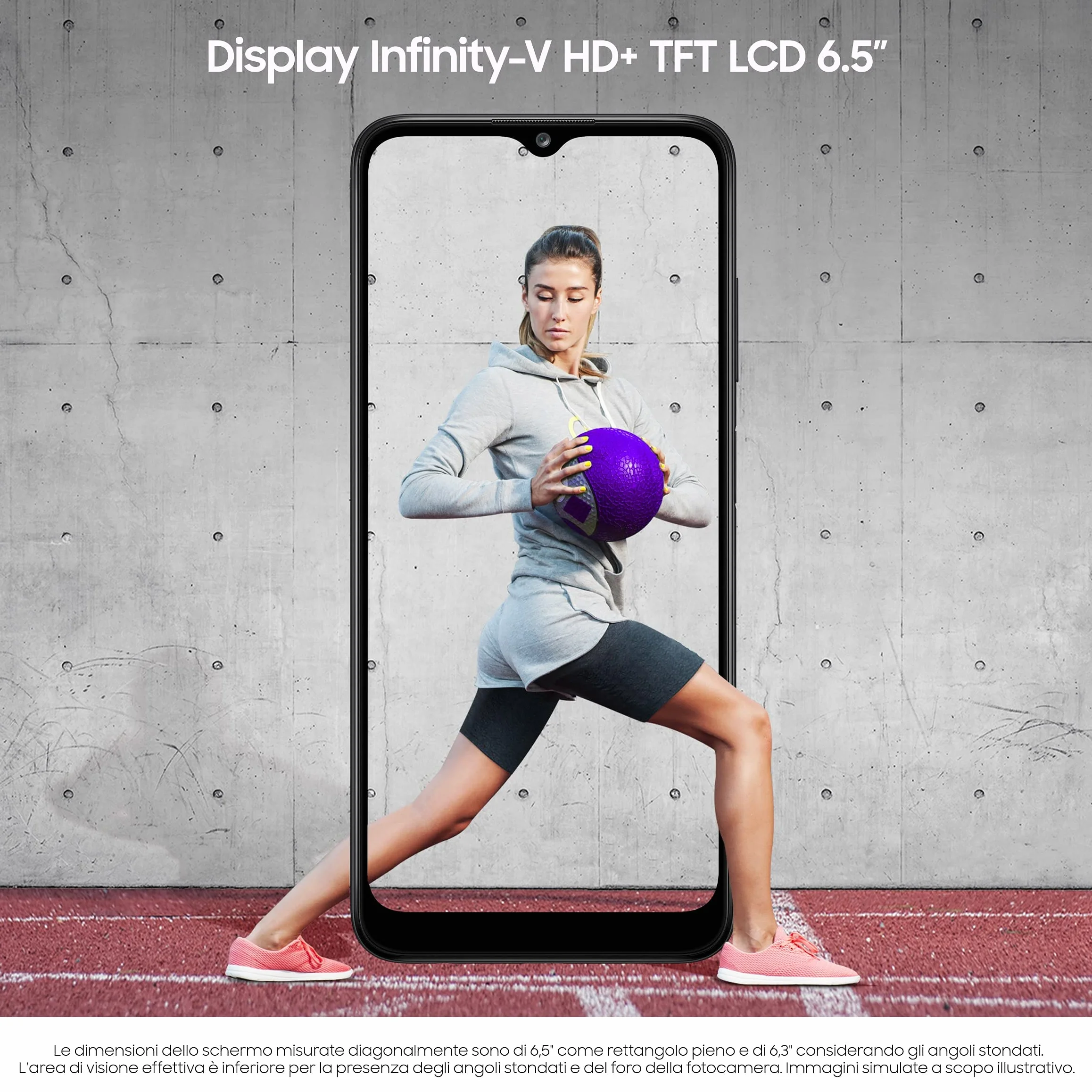 Samsung Galaxy A03s Smartphone Android, Display Infinity-V HD+ da 6,5 Pollici, 3 GB di RAM e 32 GB di Memoria Interna Espandibile, Batteria da 5.000 mAh, Nero [Versione Italiana] (Ricondizionato)