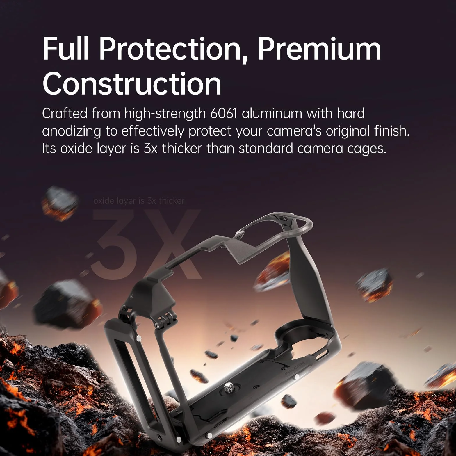 FALCAM Gabbia per Fotocamera in Lega di Alluminio Compatibile con Hasselblad X2D X2D II, Gabbia Protettiva in Alluminio 6061 con L-Plate Arca Modulare, Slot Compatibile AirTag, Design Lay-Flat, Montag