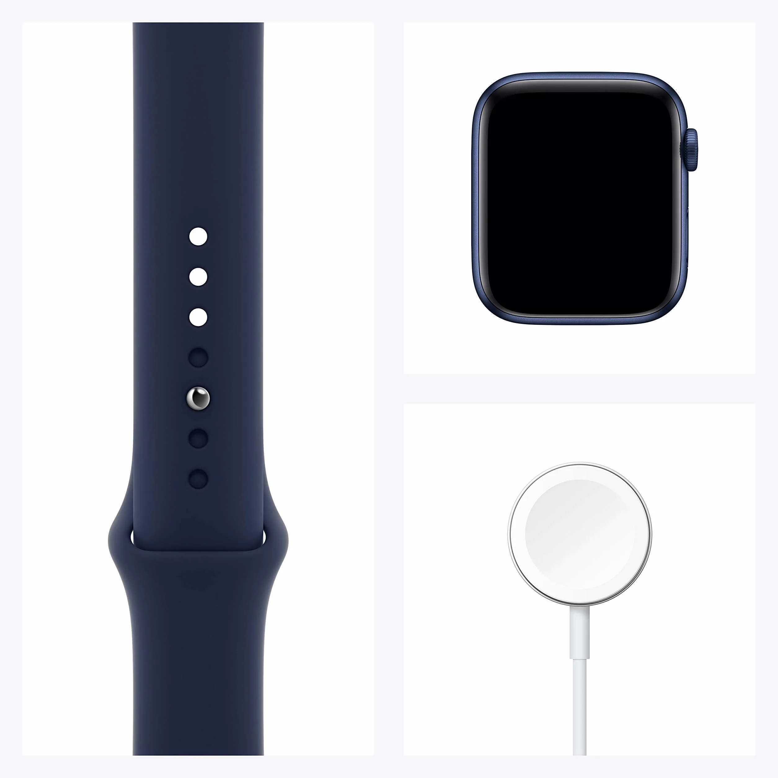 Apple Watch Series 6 (GPS + Cellulare, 44MM) Cassa in Alluminio Blu con Cinturino Sport Blu Scuro (Ricondizionato)