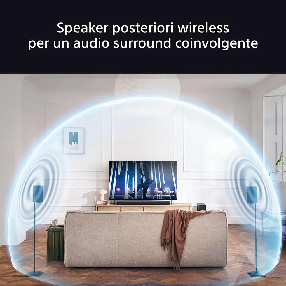 Sony BRAVIA Theatre Rear 8 altoparlanti posteriori wireless - Audio surround | 360 Spatial Sound Mapping potenziato | IMAXⓇ Enhanced compatibile | Design compatibile con soundbar e subwoofer