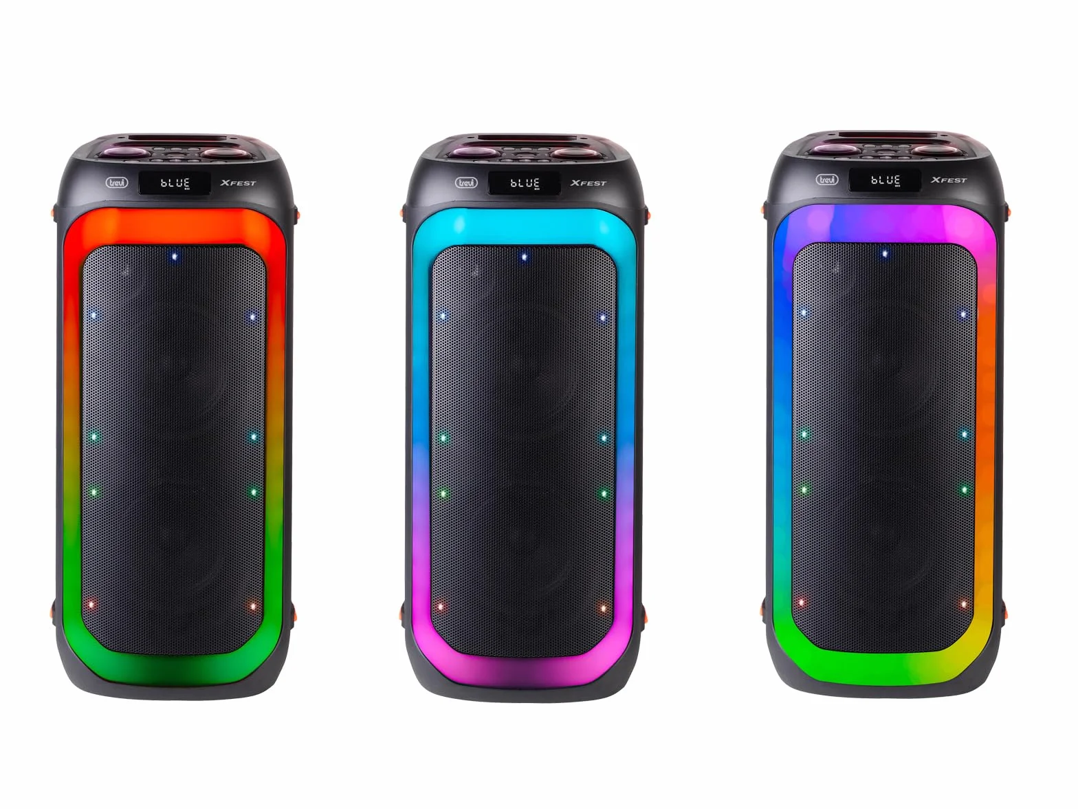 Trevi XF 780 KB Speaker Wireless Portatile 110W con Batteria, Altoparlante Karaoke con Microfono Incluso, Ingressi USB Micro SD LINE-IN, Funzione TWS, Cassa Audio per Feste ed Eventi
