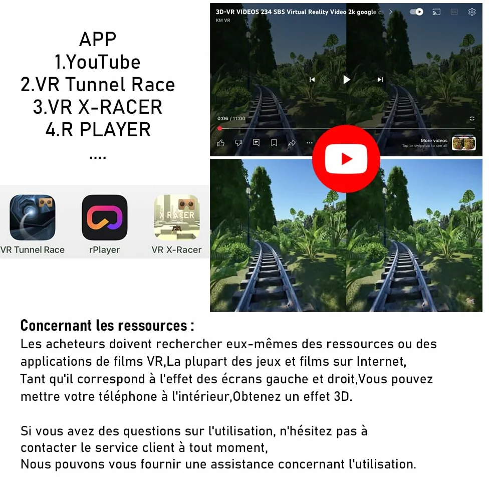 Occhiali VR, Realtà Virtuale 3D, Realtà Virtuale per Film e Giochi 3D, per Smartphone 4.7-7 Pollici [con controller]01