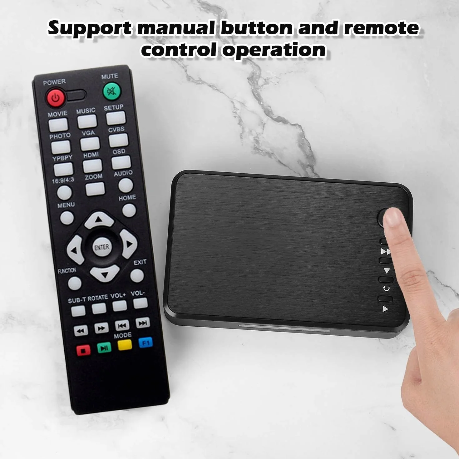 Riproduttore Multimediale HD 1080P Riproduttore Video 264 Uscita AV/VGA Lettore HDD USB per Trasmissione/Pubblicità Spina UE, 500458384A1