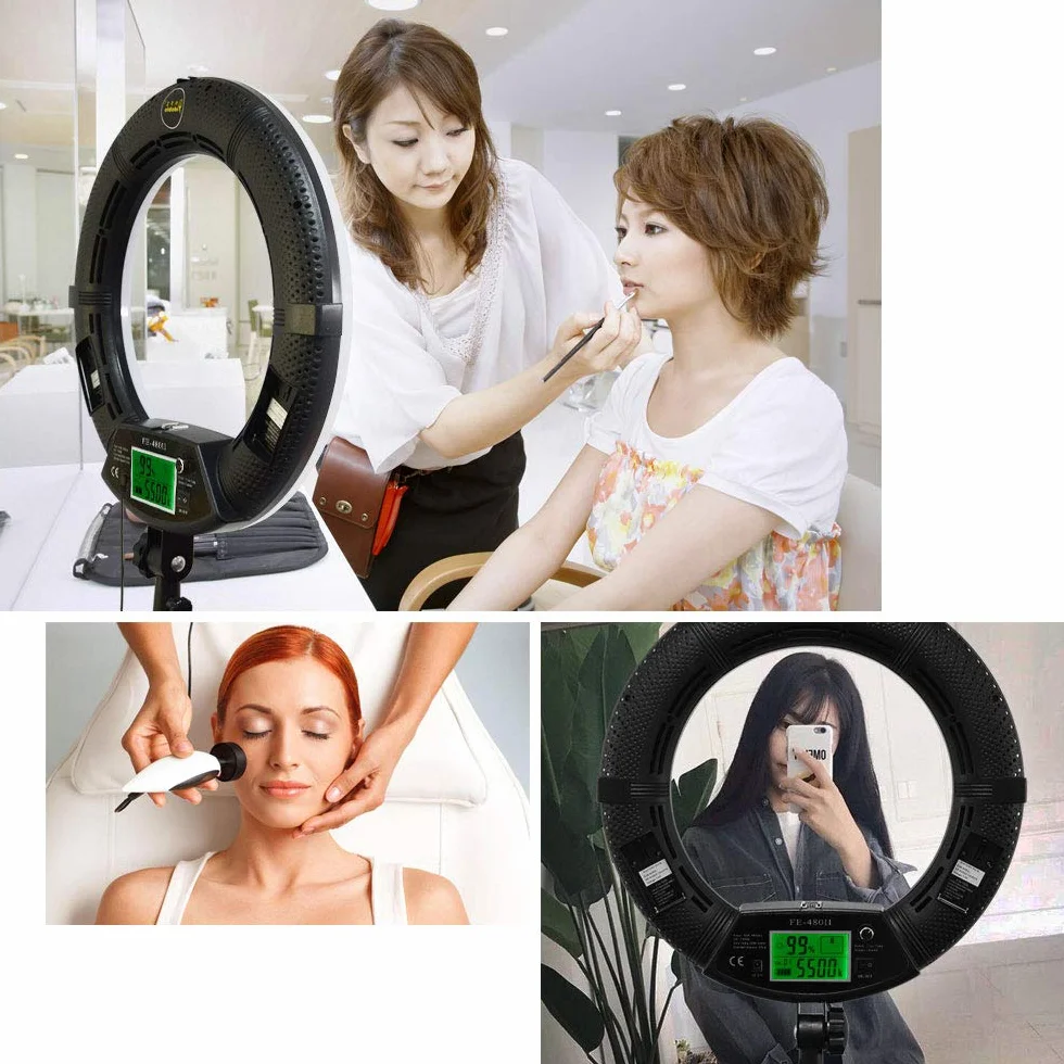 18 pollici display digitale telecomando dimmerabile 3200K-5500K LED anello luce kit per fotocamera smartphone ritratto selfie foto video studio fotografia continua (senza borsa e treppiede)
