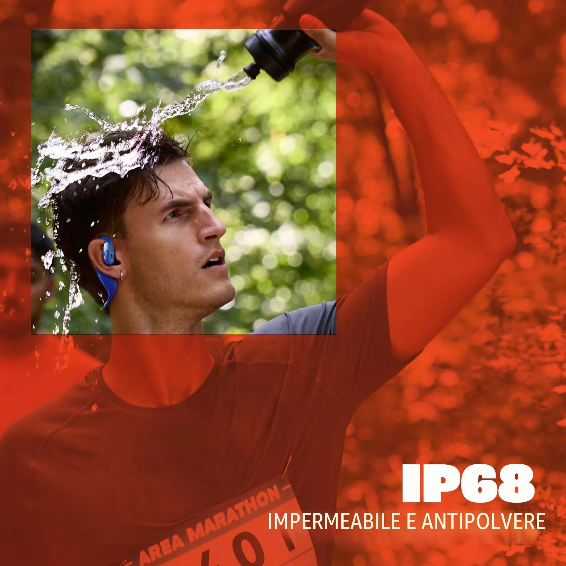 JBL Endurance Pace Cuffie Sportive Open-Ear con Bluetooth, Autonomia di 10 Ore, Archetto in Titanio Ultraleggero, Resistenza a Polvere e Acqua IP68, Tecnologia JBL OpenSound, Grigio/Nero