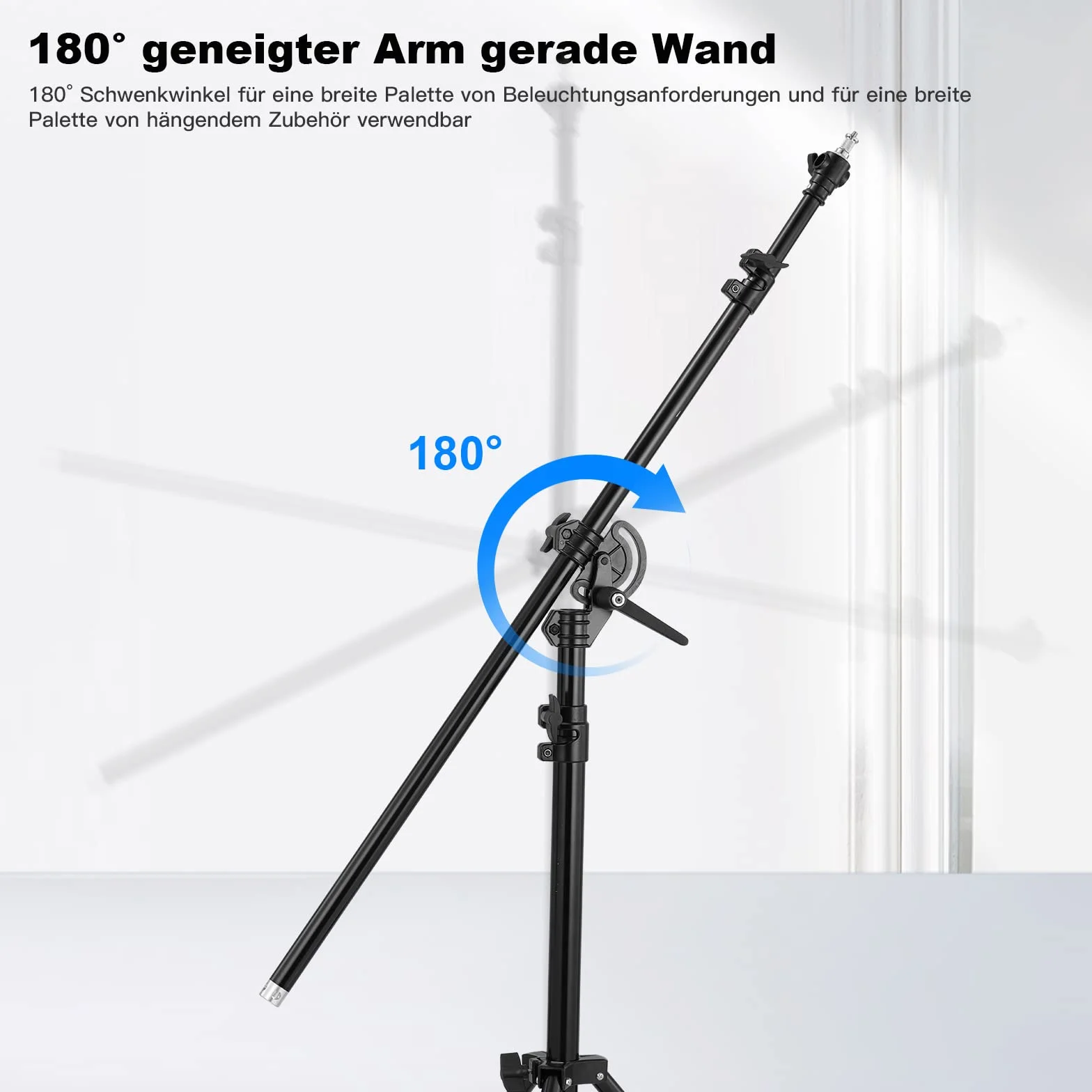 Soonpho 13.2ft/400cm Stativo Fotografico,Supporto Resistente per Luce con 190cm Boom Arm e Sacchetto di Sabbia,Stativo in Lega di Alluminio Rotante per Softbox,Fotografia