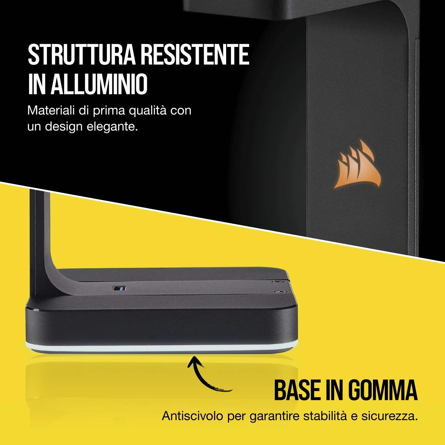 Corsair ST100 RGB Porta Cuffie Premium con Scheda Audio 7.1 Surround Integrata, Nero
