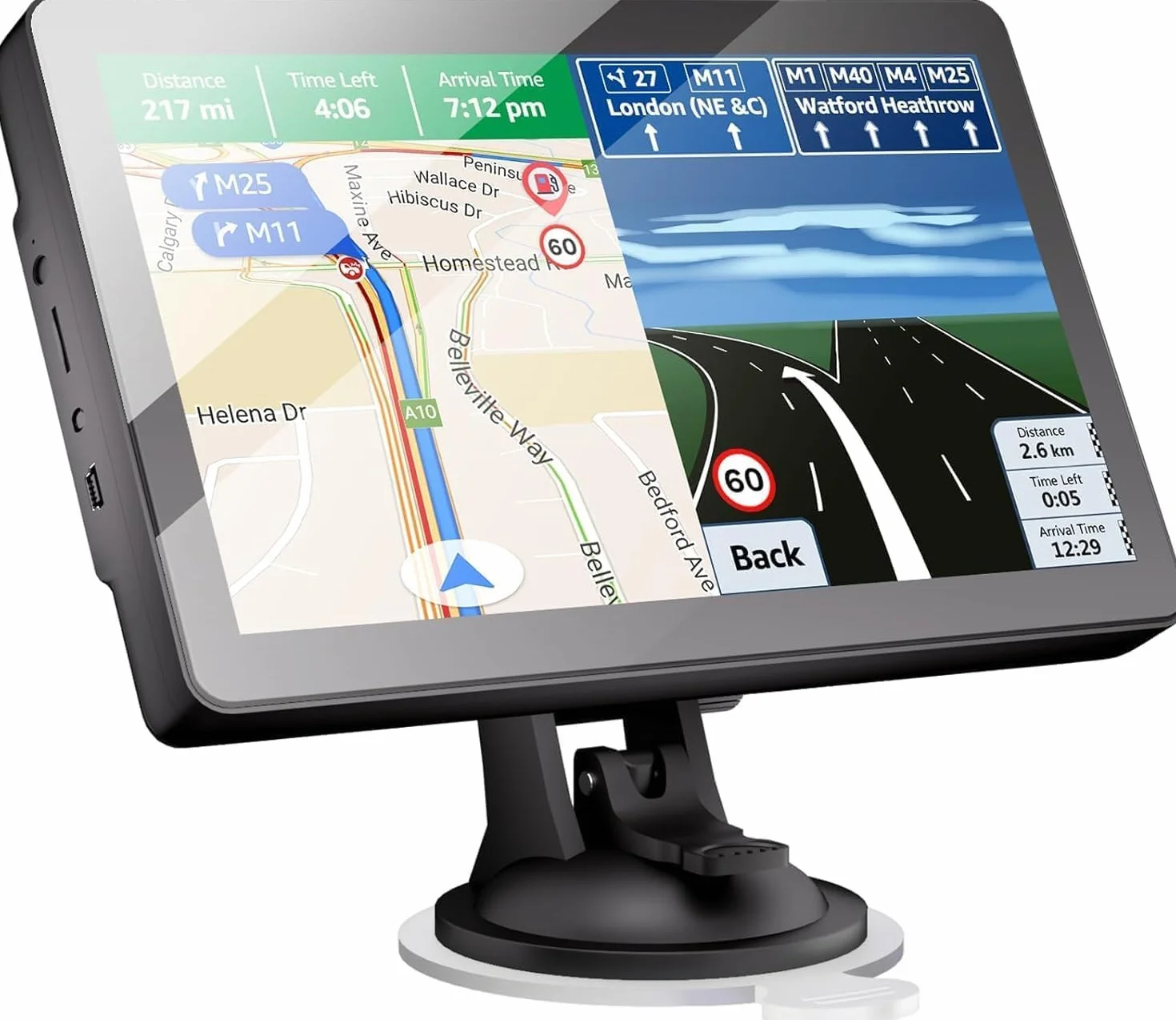 Navigatore Satellitare 9 Pollici Touchscreen 8GB DDR256 POI Avviso Guida Vocale Lane Aggiornamento EU Gratuito a Vita per Auto e Camion