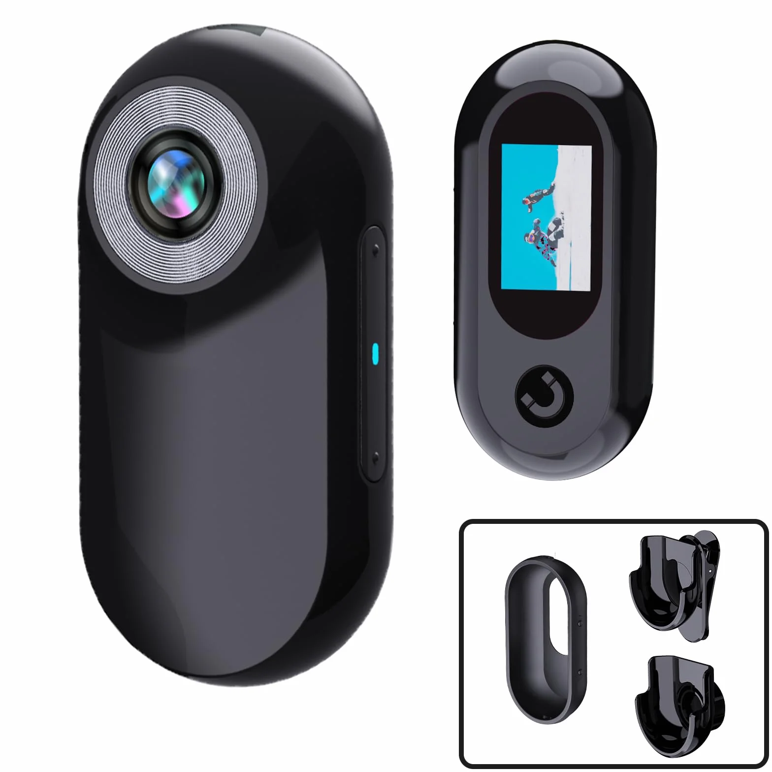Xilecam Mini Action Cam 1080p Telecamera Animali Telecamere Nascoste da Esterno Body Cam e Accessori（Nero）