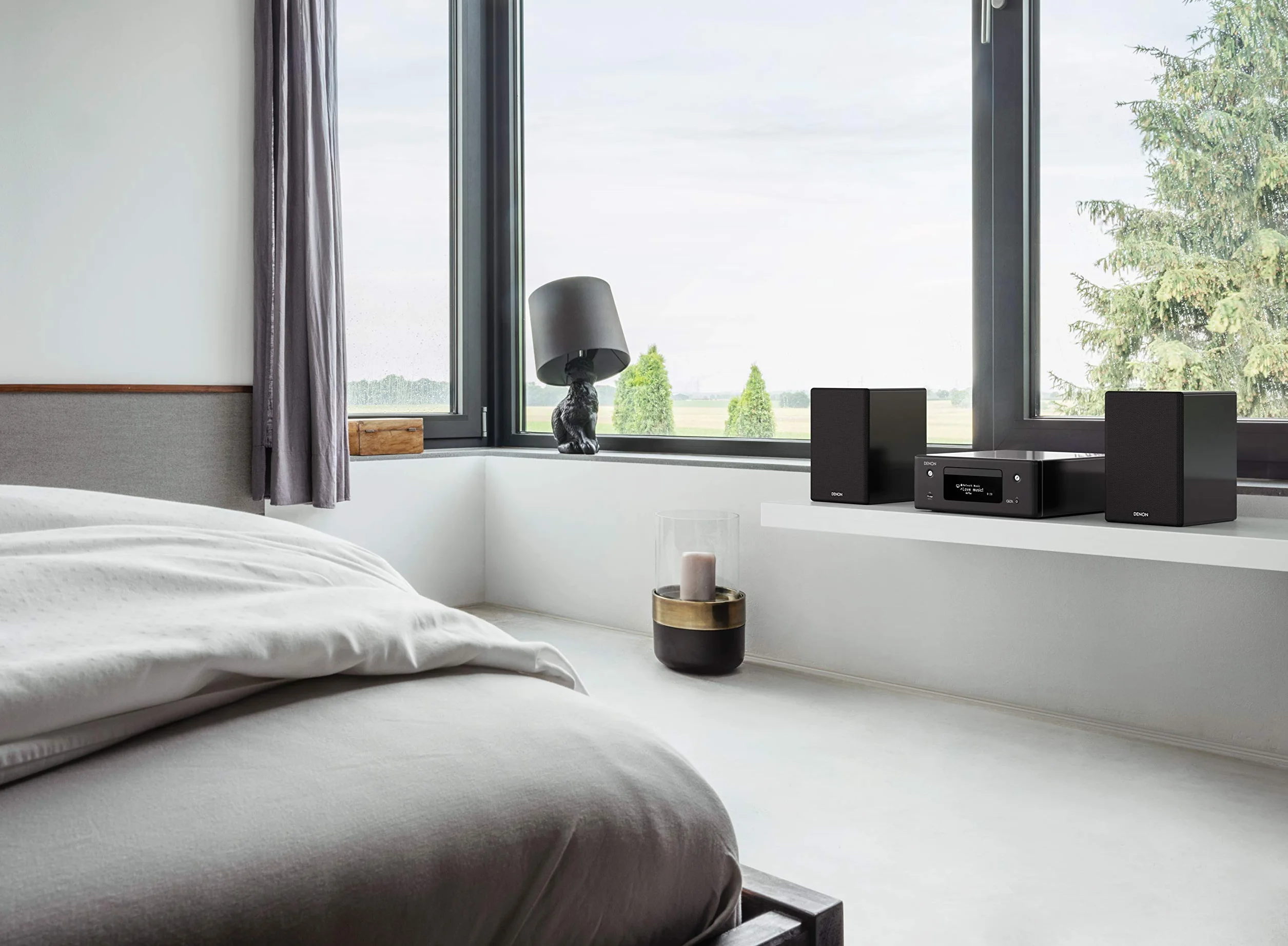 DENON SCN10BKEM Diffusori HiFi per Ascolto Stereo e Audio TV, 2 x 65W, Compatibili con Ricevitori e Amplificatori, Design Elegante, Nero