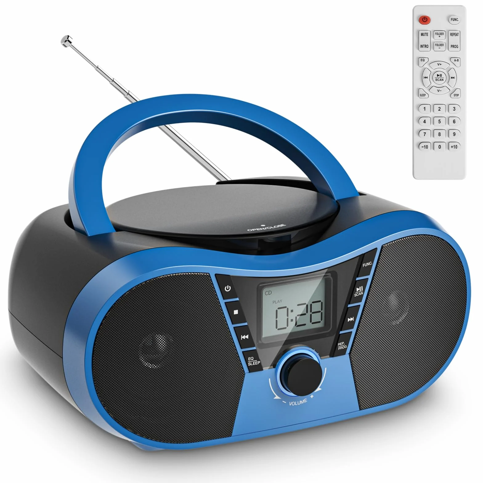 Gueray Radio Portatili Boombox con Bluetooth Lettore CD Altoparlante Audio Stereo con Lettore CD Radio AM/FM USB Riproduzione MP3 Ingresso AUX da 3,5 mm Jack per cuffie Display LCD Telecomando